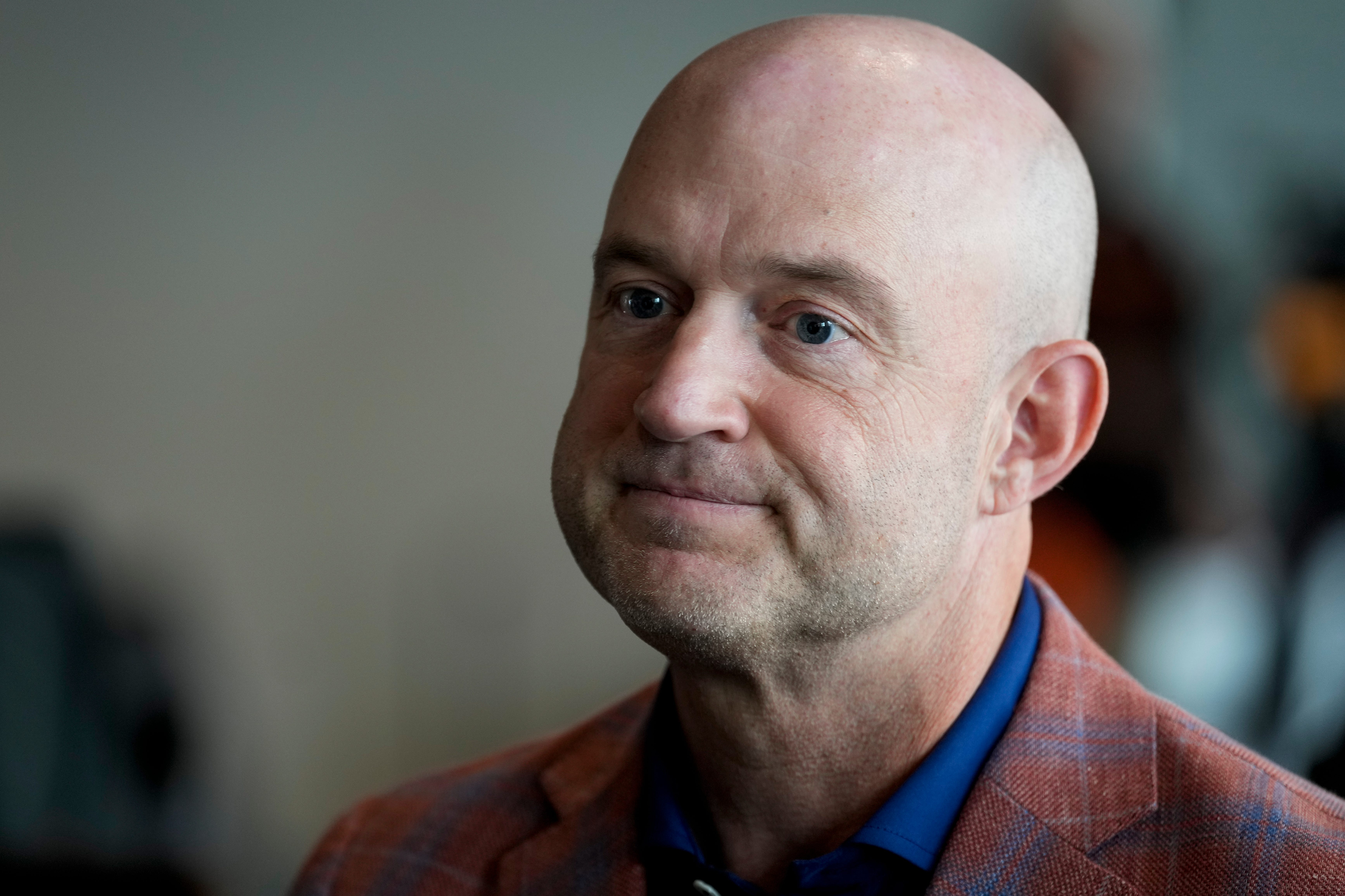 Duke Tobin, director of player personnel, takes questions from reporters during the annual Cincinnati Bengals season kickoff luncheon at Paycor Stadium in downtown Cincinnati on Monday, July 22, 2024.  