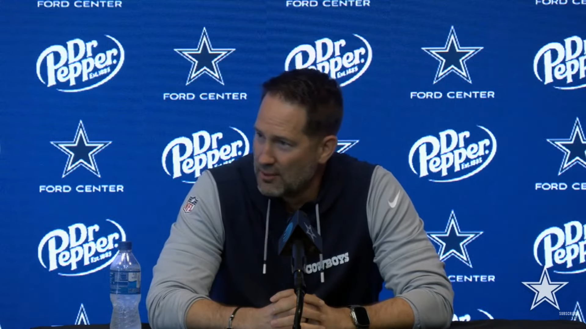 Dallas Cowboys HC Brian Schottenheimer discusses his approach within team's locker room at rookie minicamp.