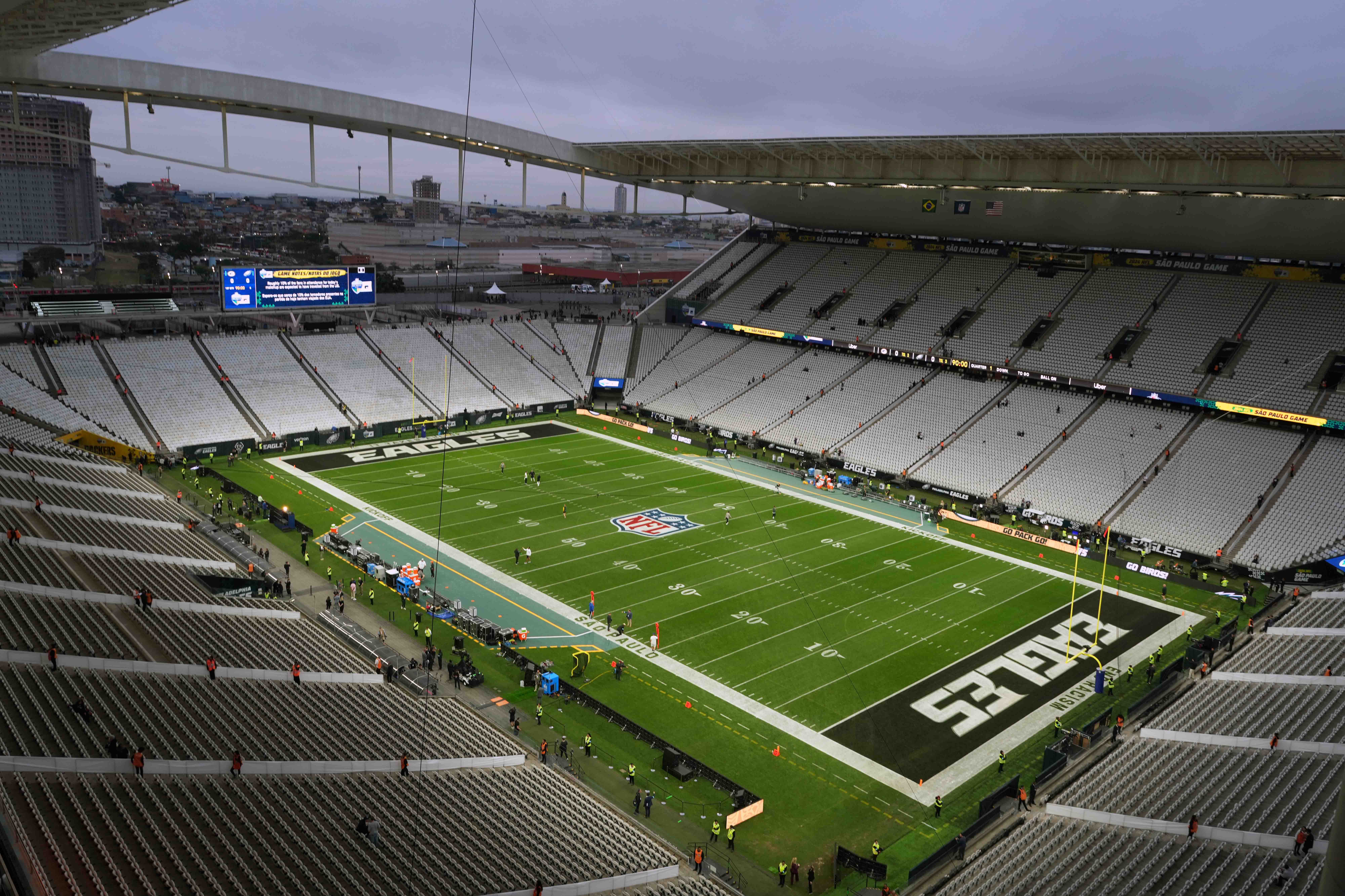A general overall view of the 2024 NFL Sao Paolo Game at Neo Quimica Arena. 
