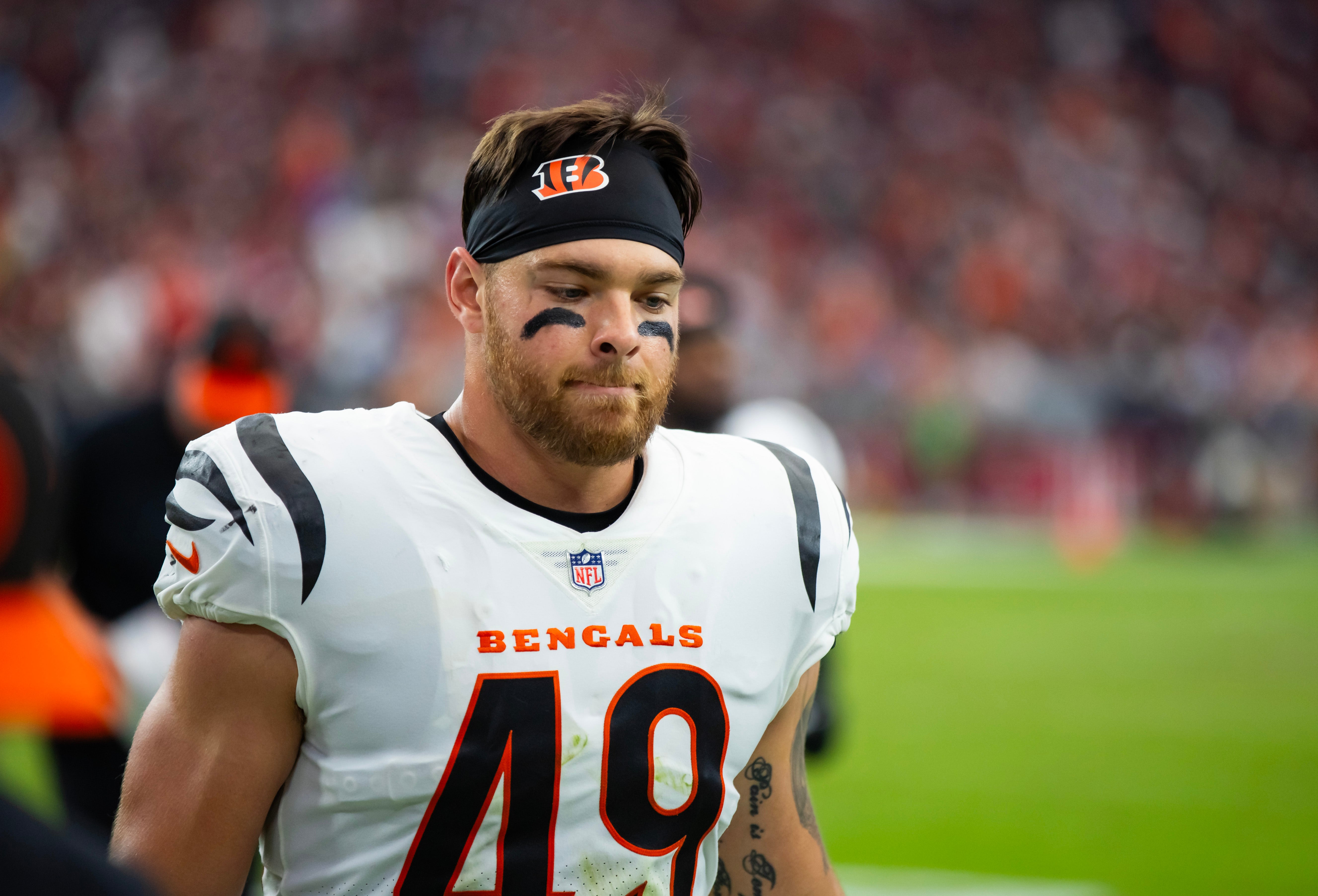 Oct 8, 2023; Glendale, Arizona, USA; Cincinnati Bengals linebacker Joe Bachie (49) against the Arizona Cardinals at State Farm Stadium.