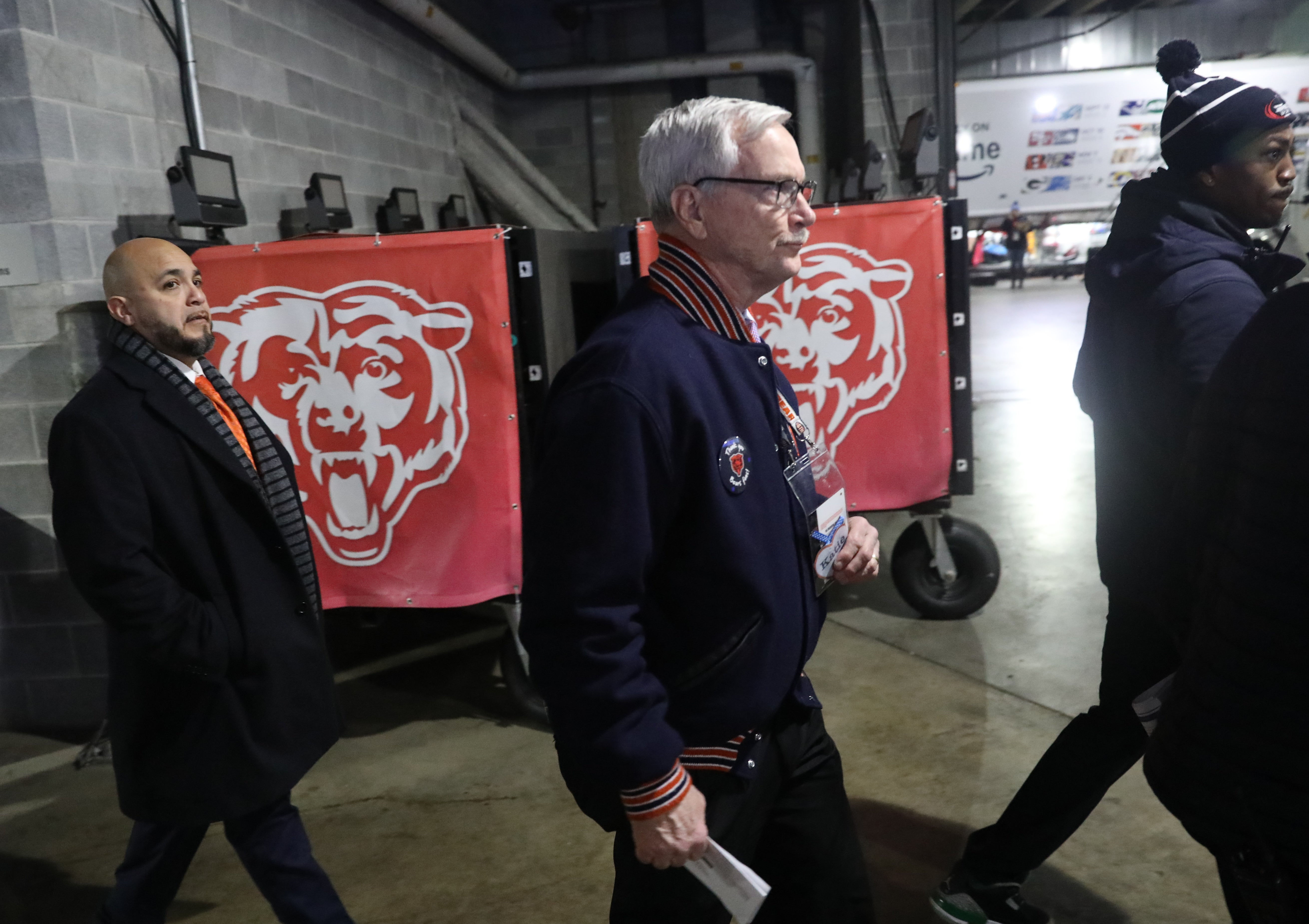 Dec 26, 2024; Chicago, Illinois, USA; Chicago Bears chairman George McCaskey walks into Soldier Field prior to a game between the Chicago Bears and Seattle Seahawks.