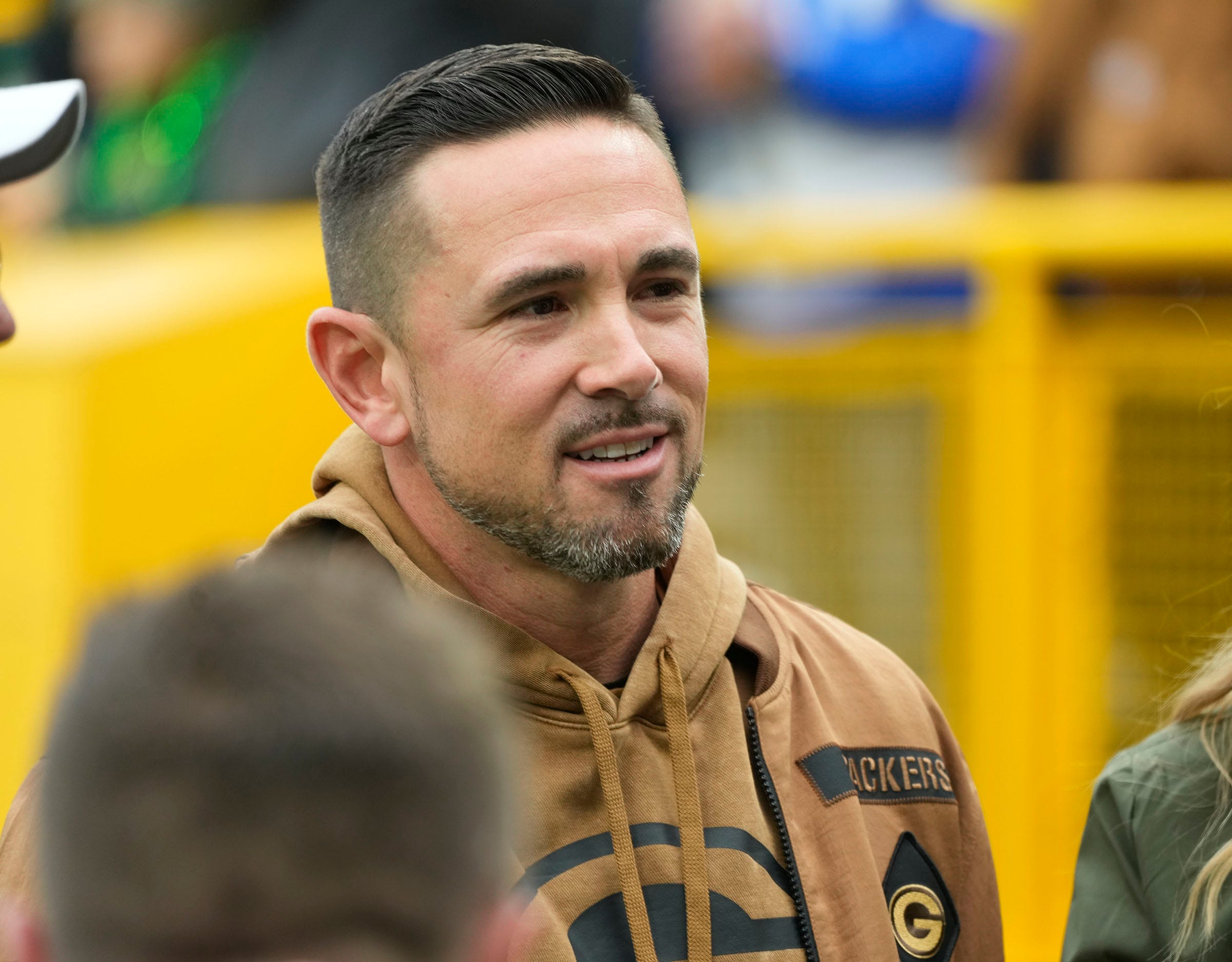 Green Bay Packers head coach Matt LaFleur before their game against the Los Angeles Rams on Sunday, Nov. 5, 2023 at Lambeau Field in Green Bay.
