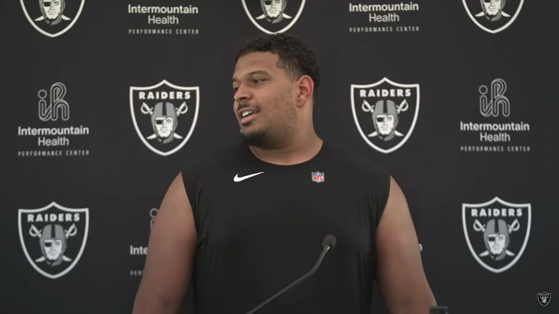 Las Vegas Raiders offensive lineman Caleb Rogers