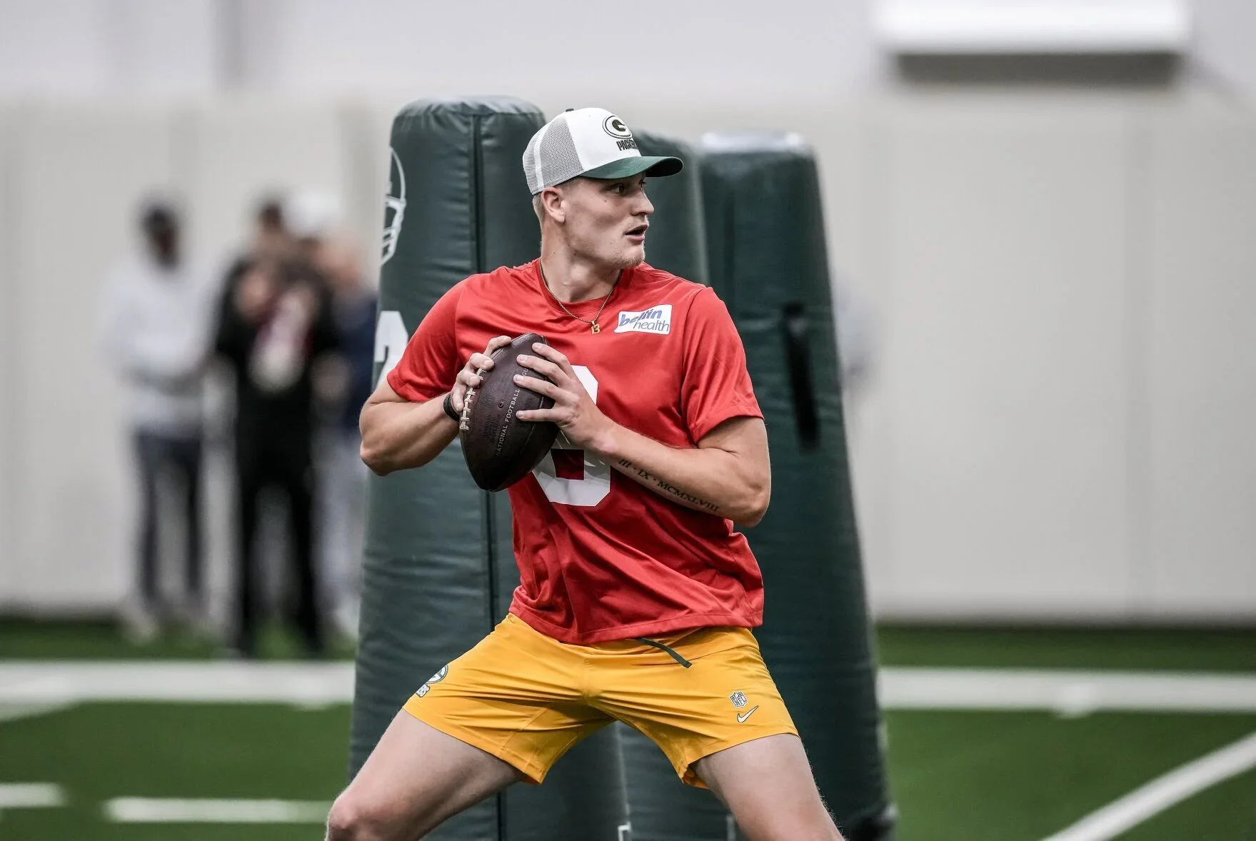 Quarterback Taylor Elgersma during the Green Bay Packers rookie minicamp in 2025