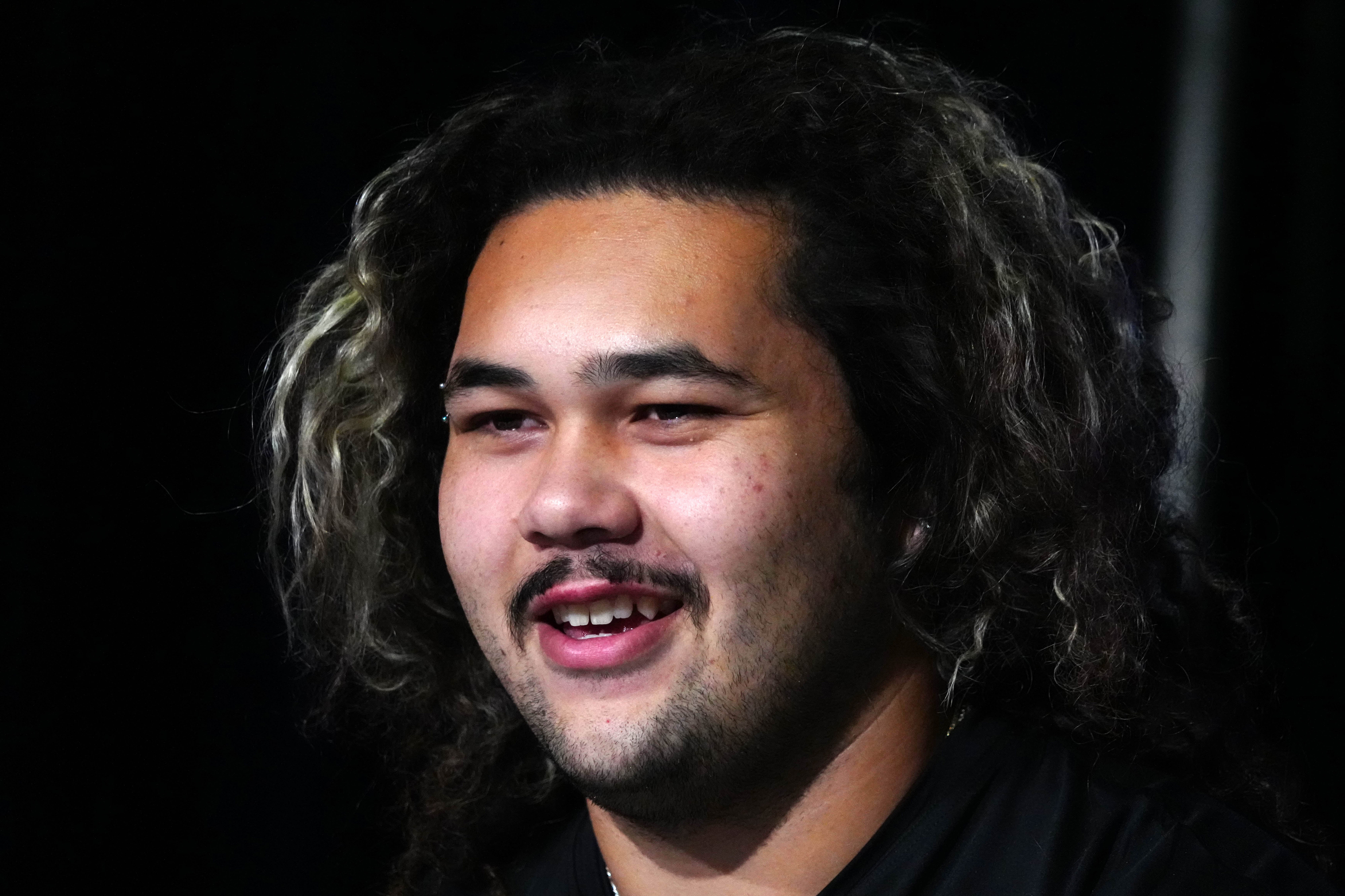 UCLA Bruins/Packers offensive lineman Sean Rhyan during the NFL Scouting Combine at the Indiana Convention Center.