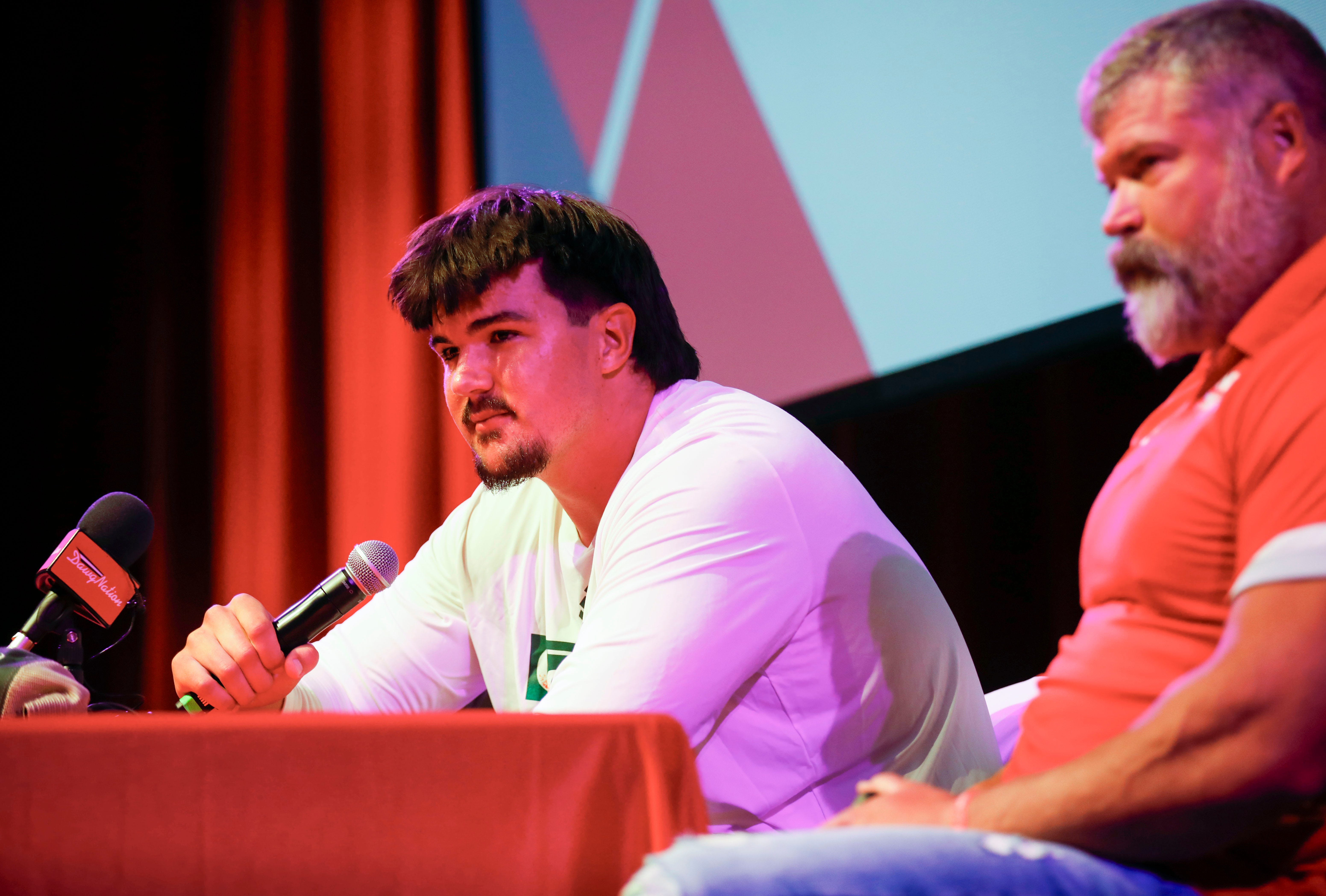 Nixa High School offensive tackle Jackson Cantwell, the No. 1 ranked high school football recruit for the class of 2026, announced he will play football at Miami during a ceremony on Tuesday, May 13.