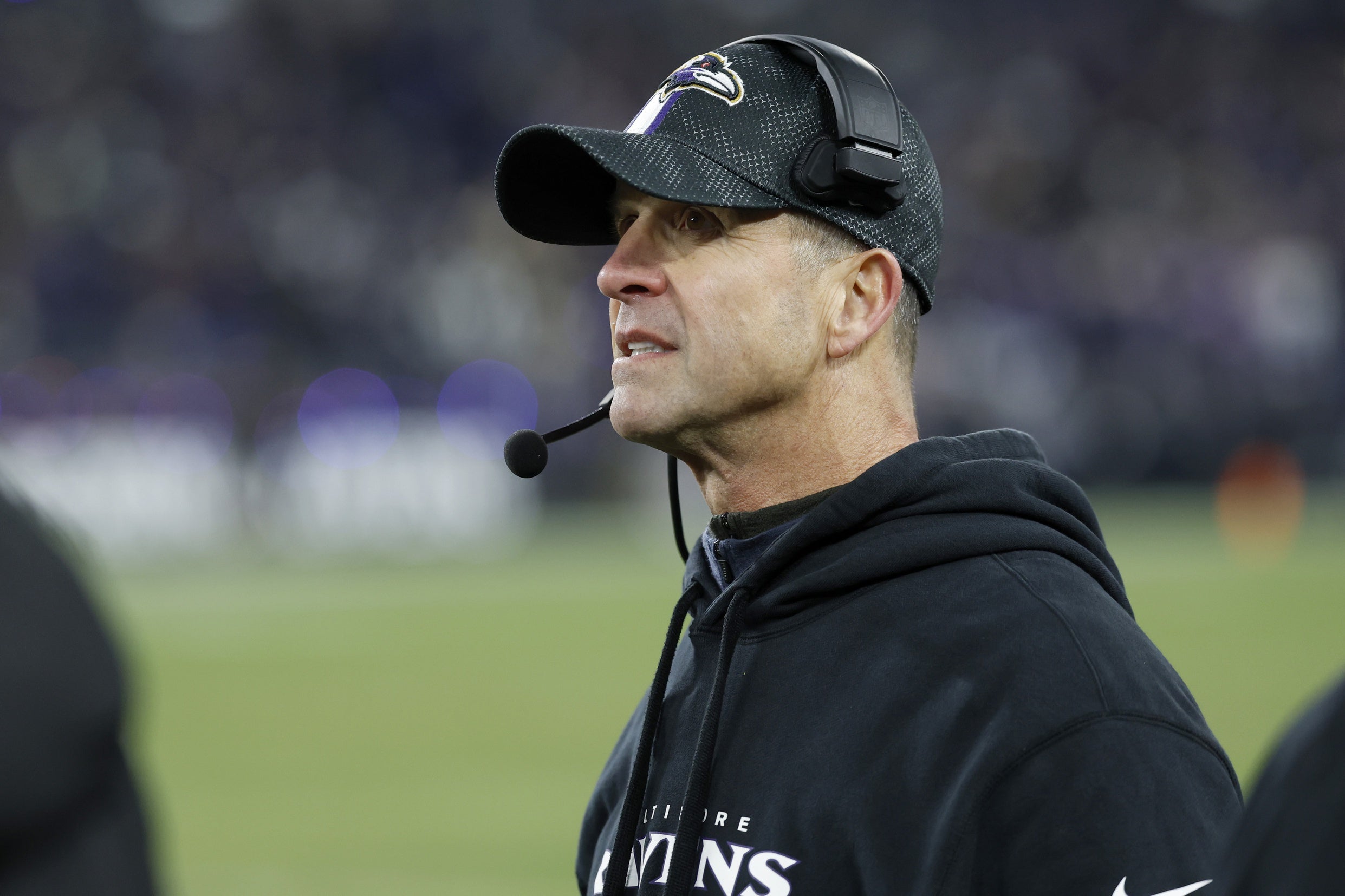 Baltimore Ravens head coach John Harbaugh