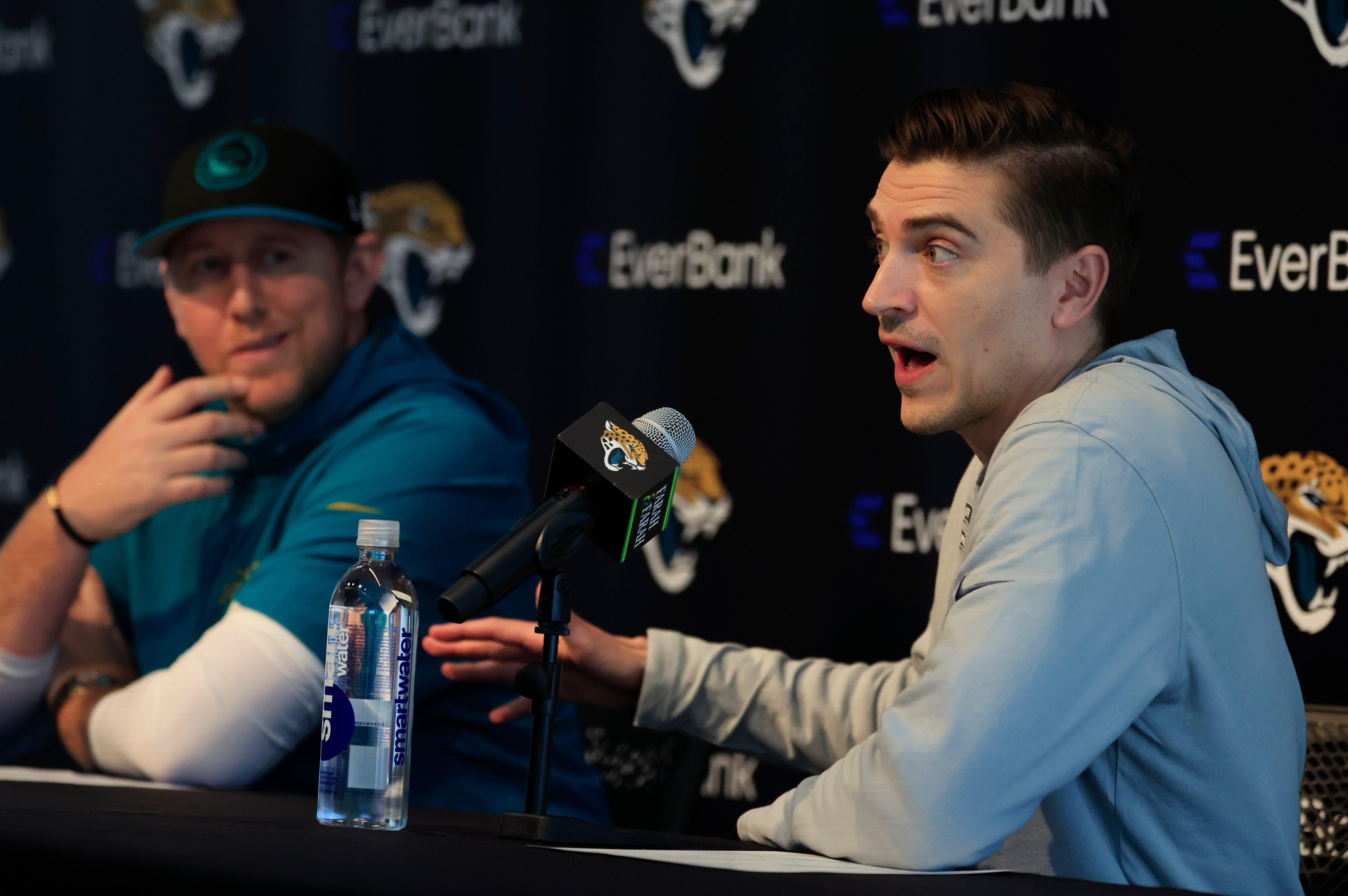 Jacksonville Jaguars head coach Liam Coen General Manager James Gladstone
