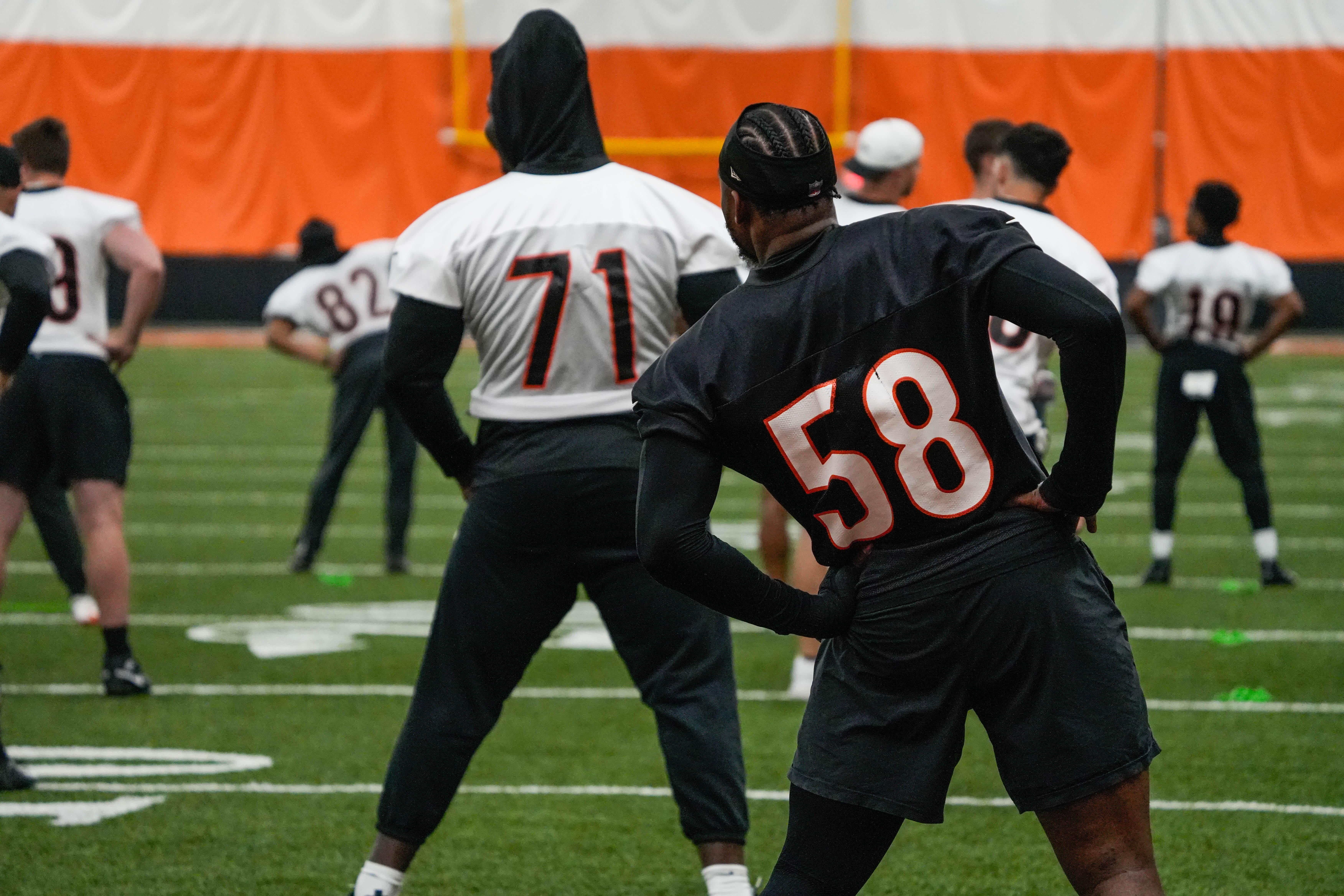 The Cincinnati Bengals practice in the offseason on Tuesday May 20, 2025.
