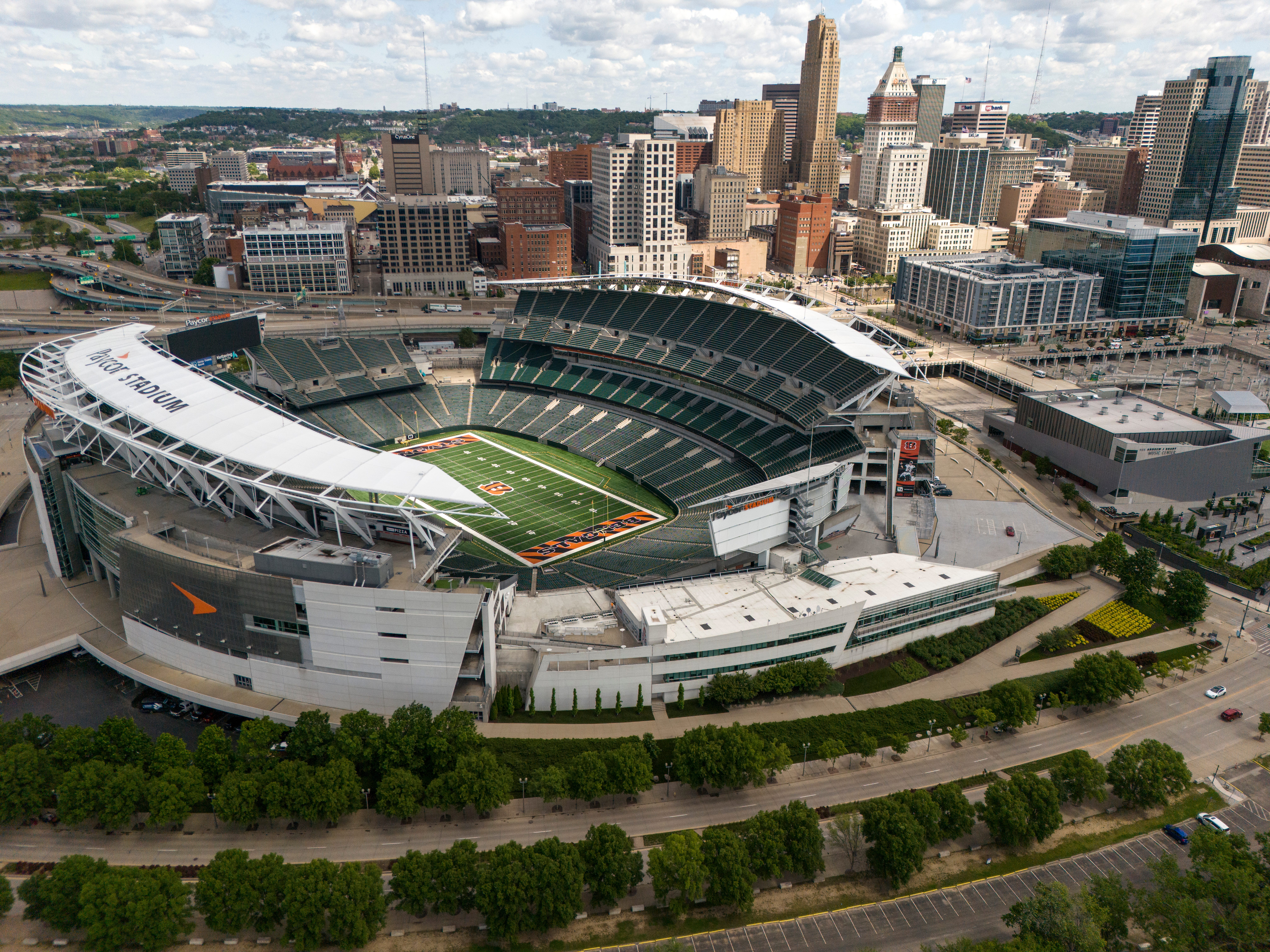 Paycor Stadium, home of the Cincinnati Bengals, in downtown Cincinnati on Friday, May 23, 2025.  