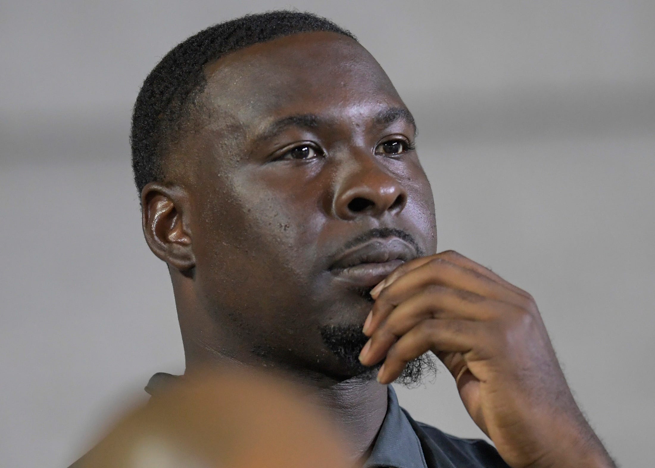 Jeremy Johnson watches the Catver vs. Enterprise game at Cramton Bowl in Montgomery, Ala., on Thursday October 3, 2024.