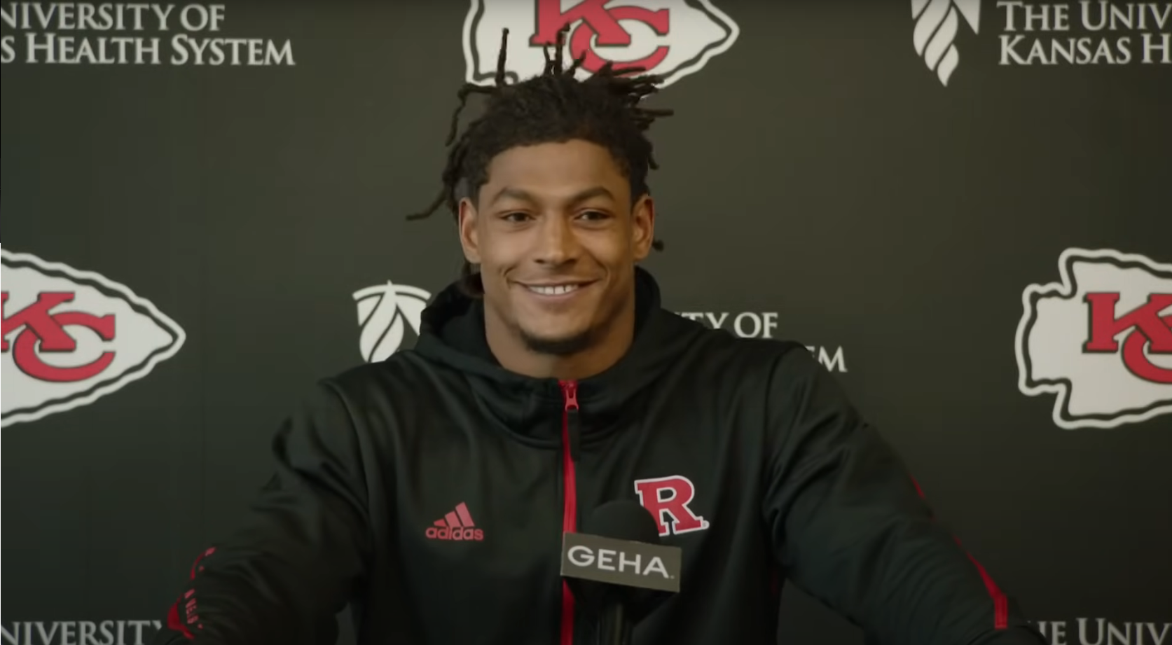 Chiefs RB Isiah Pacheco speaks to media members following Thursday's OTAs practice.