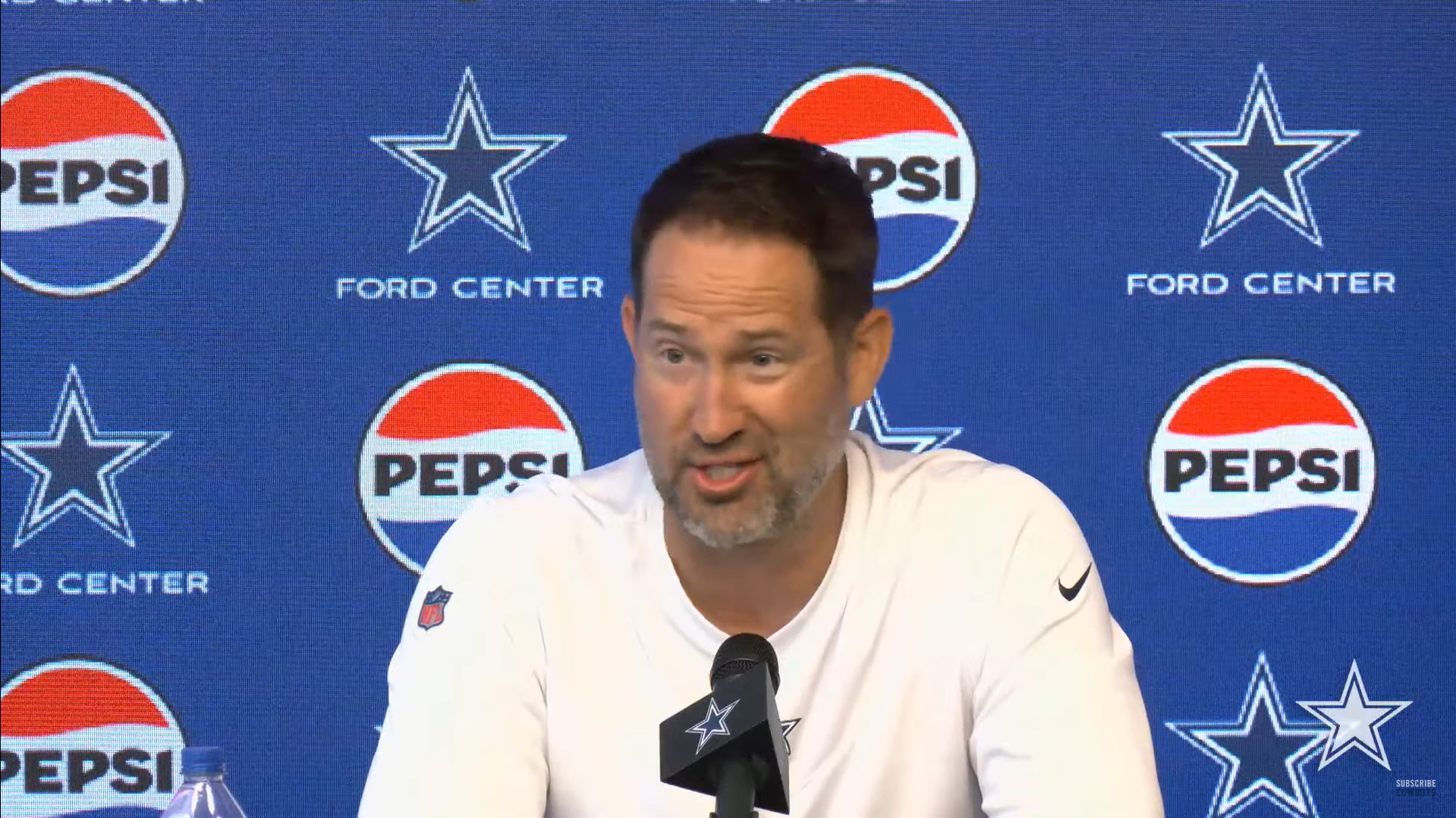 Dallas Cowboys HC Brian Schottenheimer talks to media about Micah Parsons.