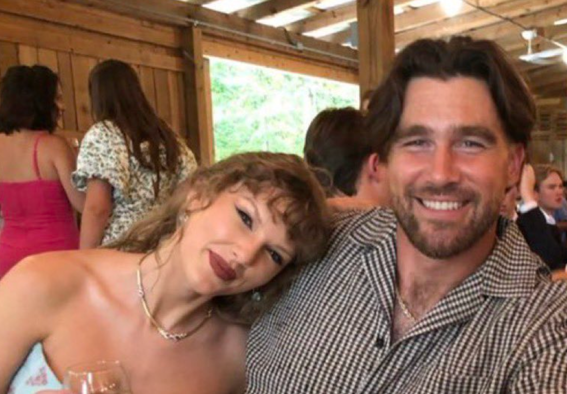 Taylor Swift and Travis Kelce at a wedding