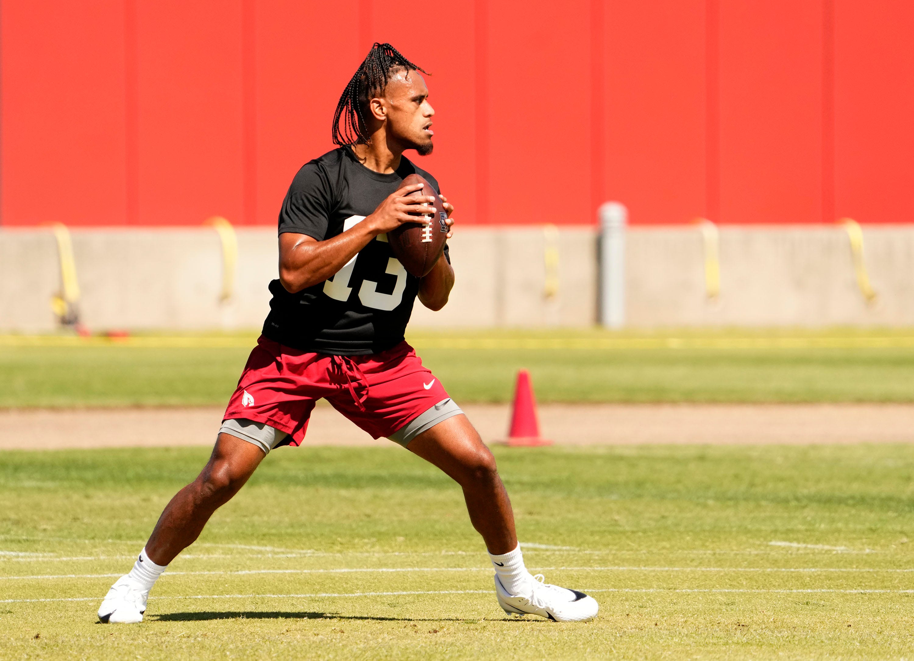 Arizona Cardinals quarterback Taulia Tagovailoa (13) during rookie mini-camp in Tempe.