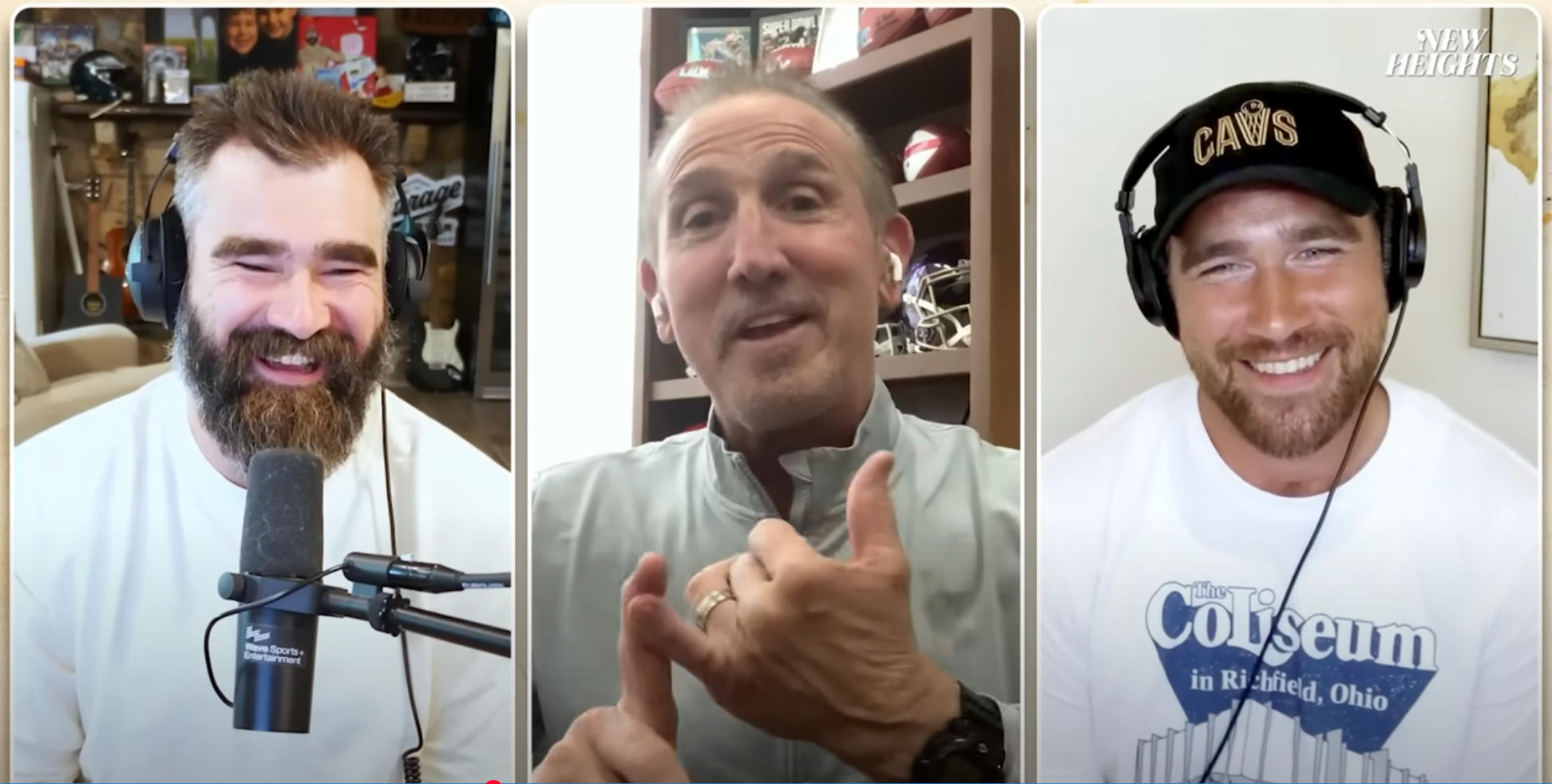 Travis Kelce, Steve Spagnuolo, Jason Kelce