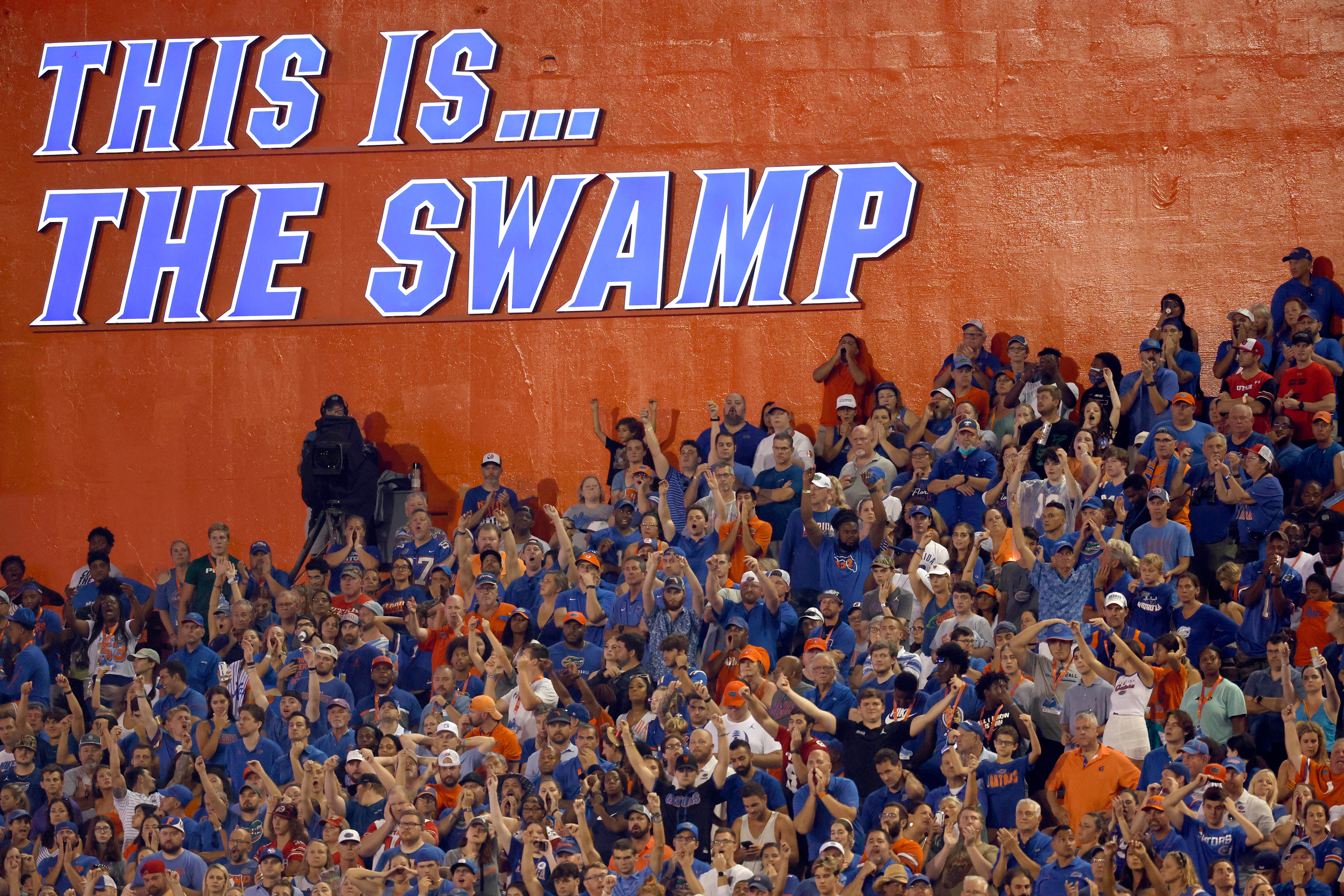Sep 3, 2022; Gainesville, Florida, USA; a general view of fans at the The Swamp during the second half between the Florida Gators and Utah Utes at Steve Spurrier-Florida Field.