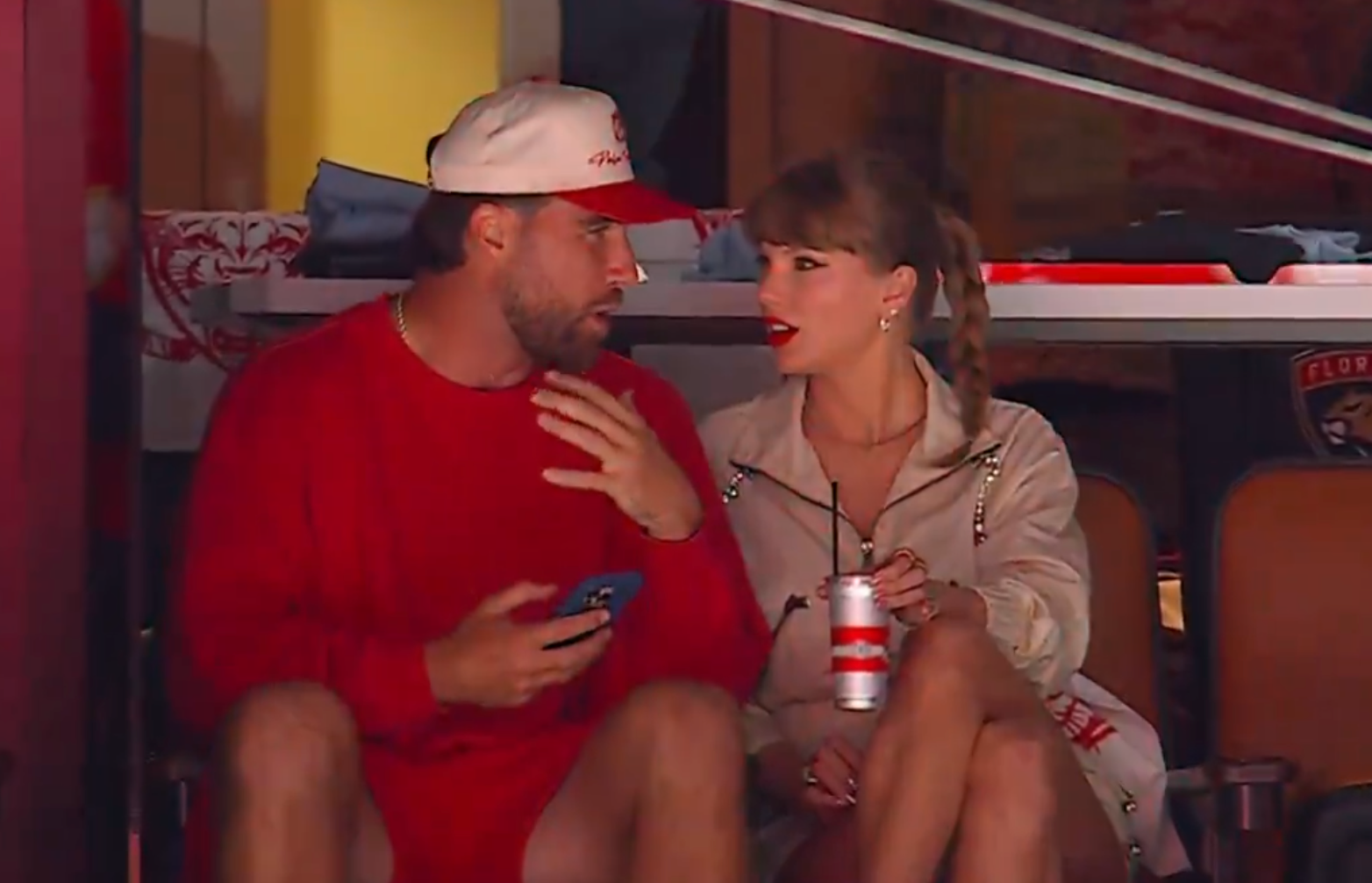 Travis Kelce and Taylor Swift at Stanley Cup Finals