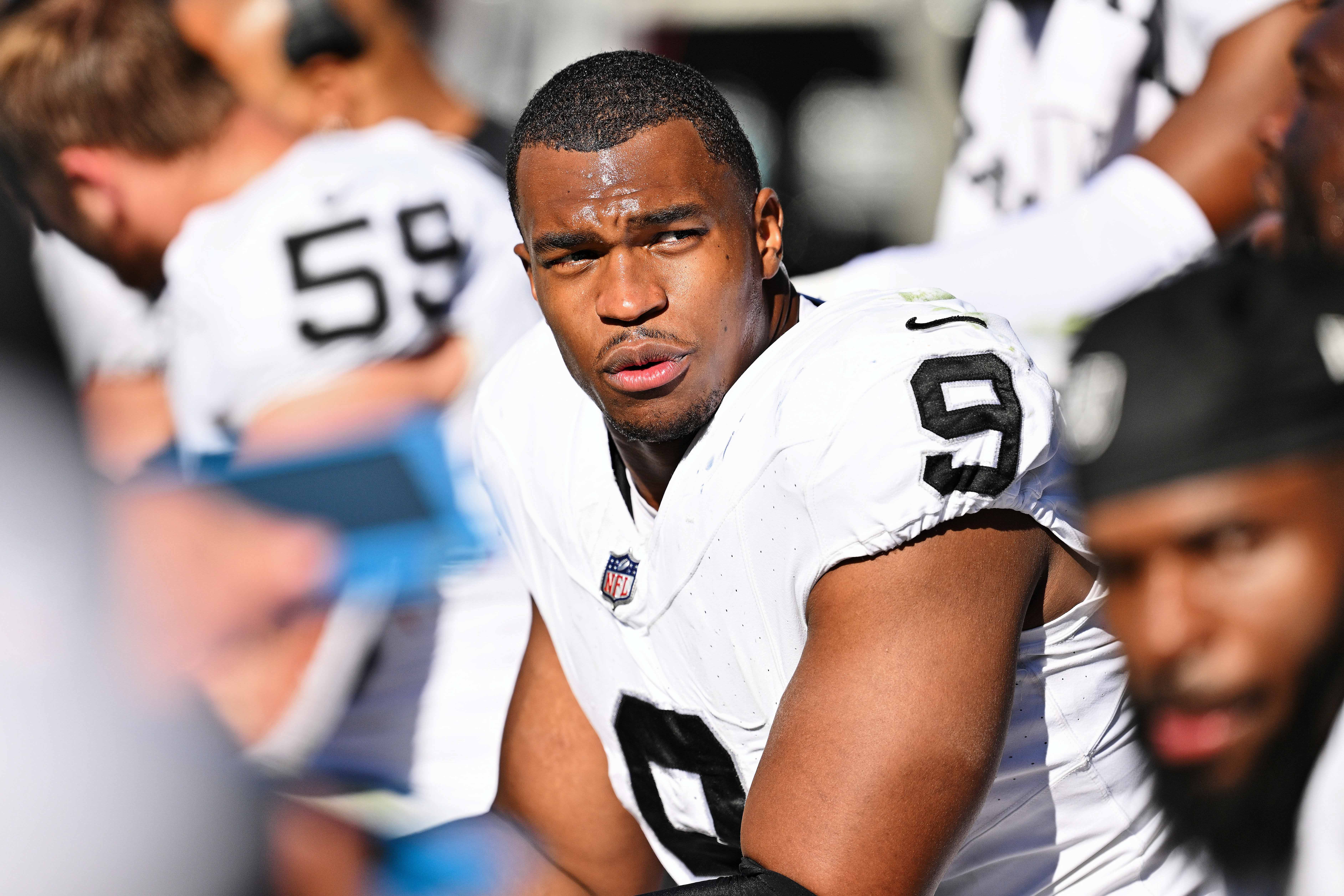 Las vegas Raiders defensive end Tyree Wilson