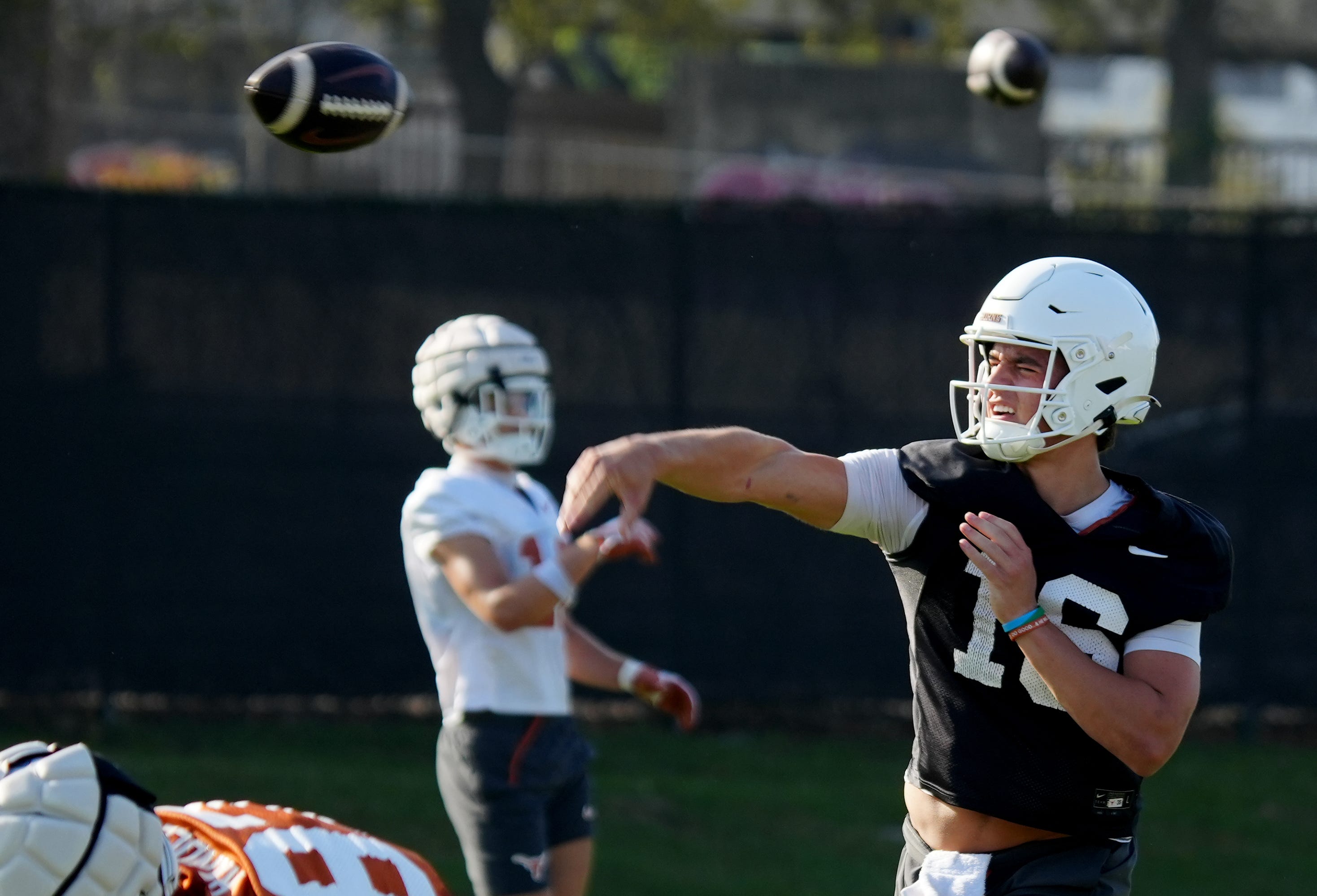 Texas Longhorns quarterback, Arch Manning during his first practice of the spring season on Tuesday, March 25, 2025.