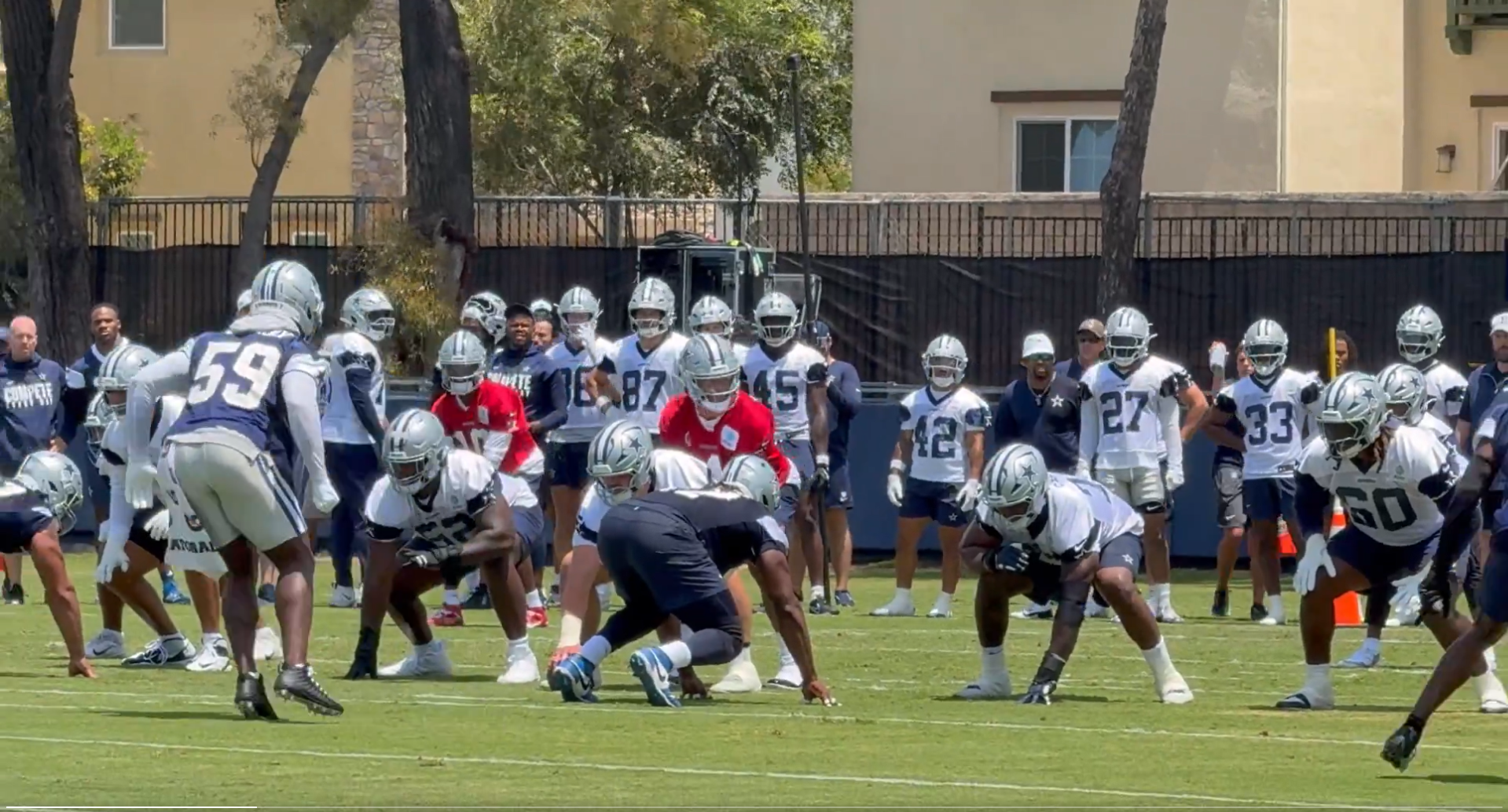 Dallas Cowboys hold first practice of the year at training camp in Oxnard, California.