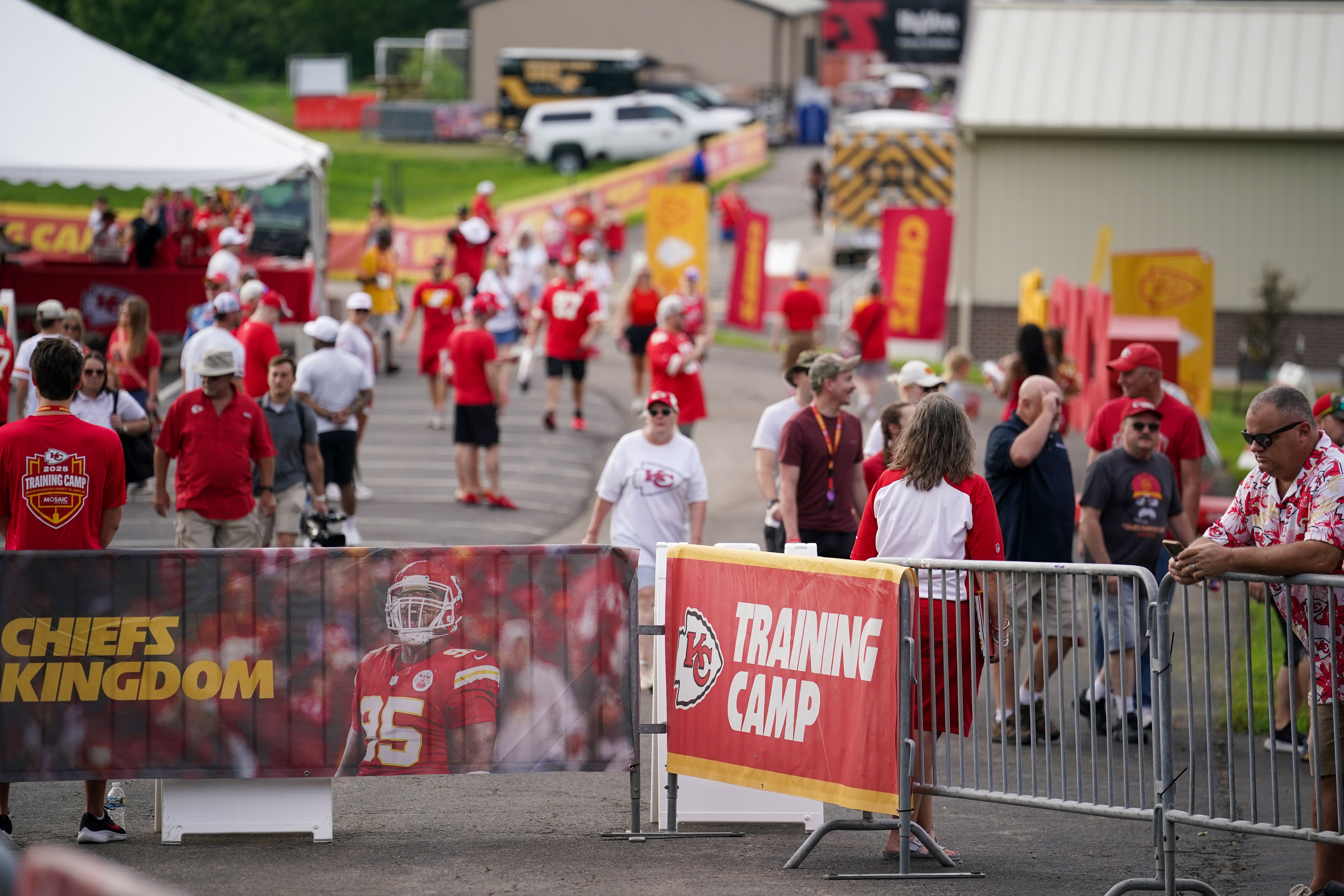 Jul 22, 2025; St. Joseph, MO, USA; A general view of fans entering the area during training camp at Missouri Western State University.