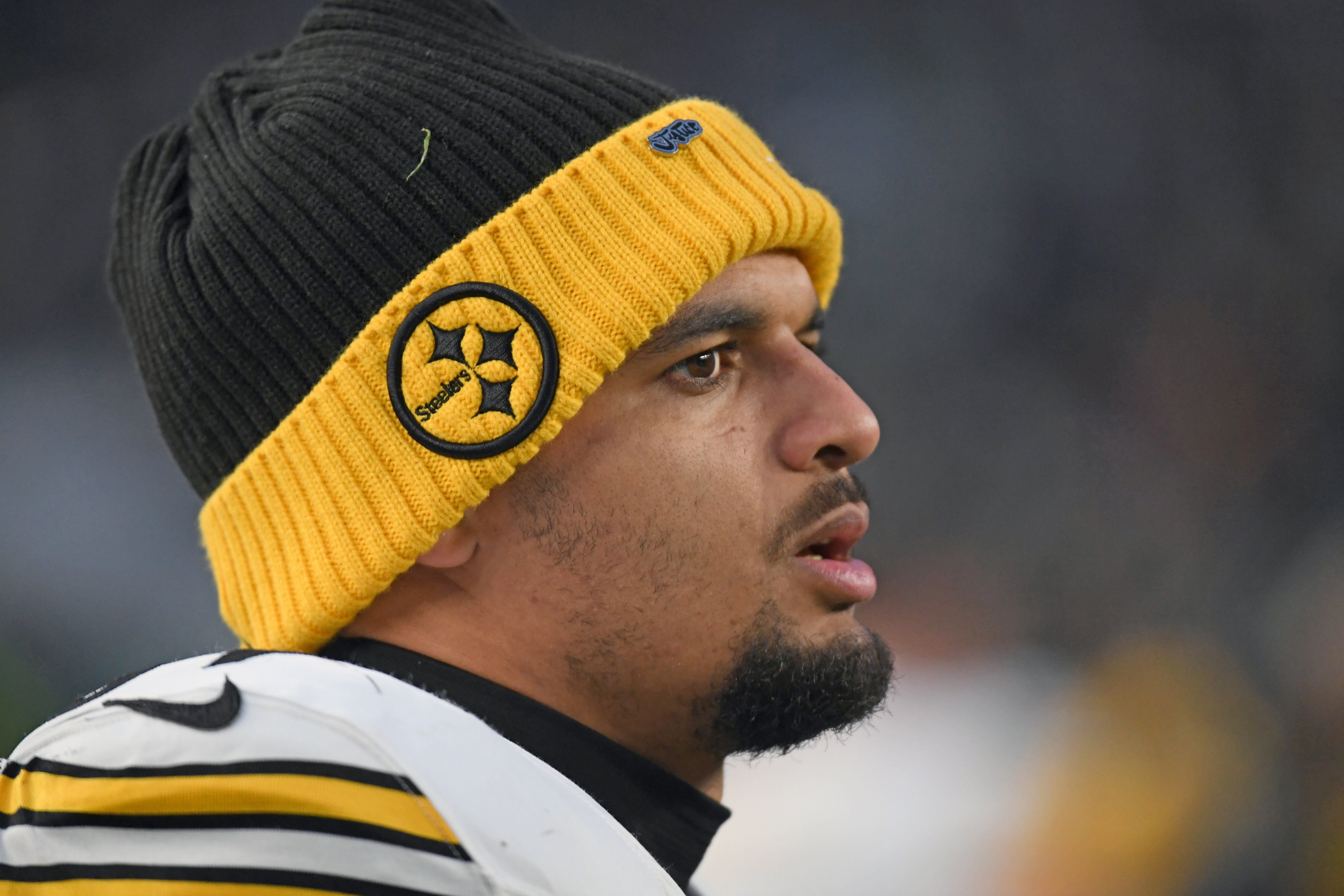 Dec 15, 2024; Philadelphia, Pennsylvania, USA; Pittsburgh Steelers safety Minkah Fitzpatrick (39) on the sidelines against the Philadelphia Eagles at Lincoln Financial Field.