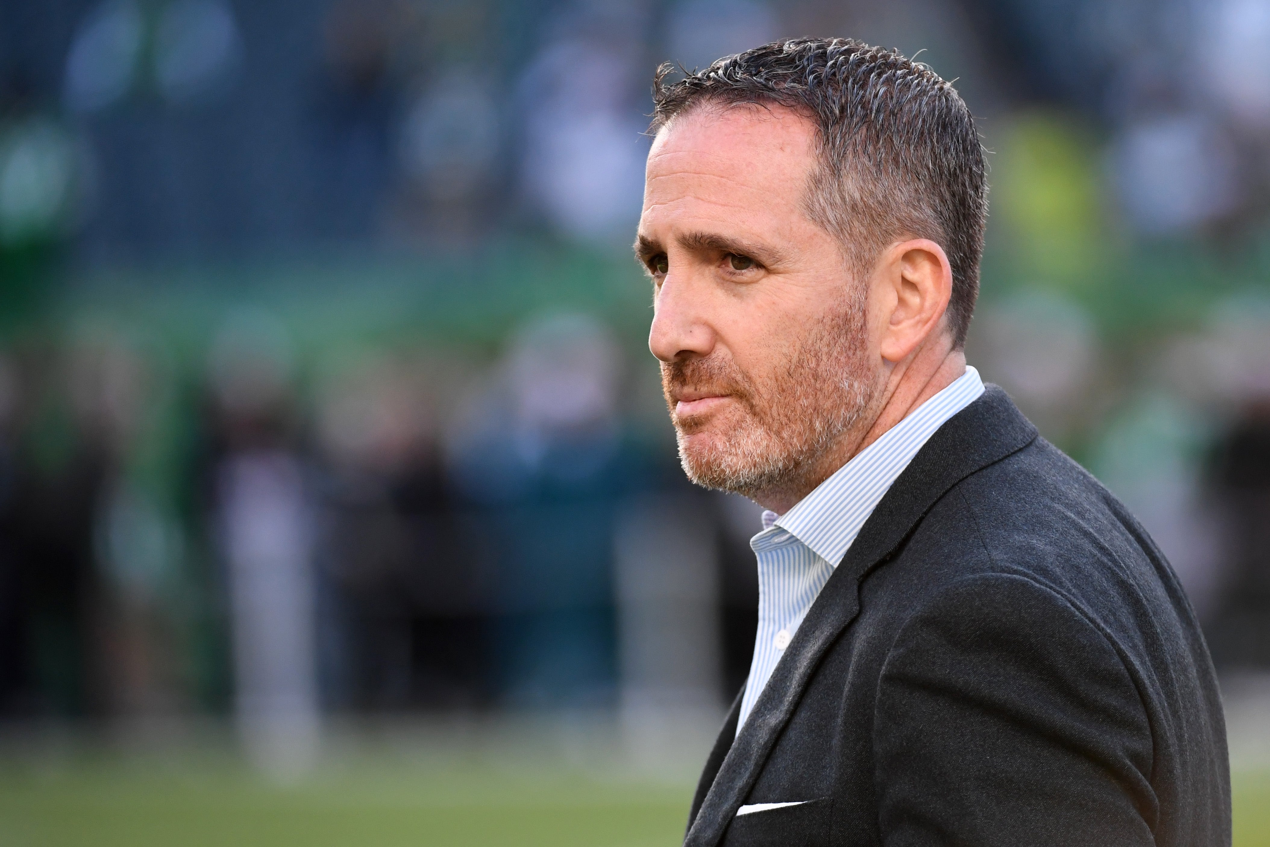 Philadelphia Eagles general manager Howie Roseman during pregame warmups against the Jacksonville Jaguars at Lincoln Financial Field.