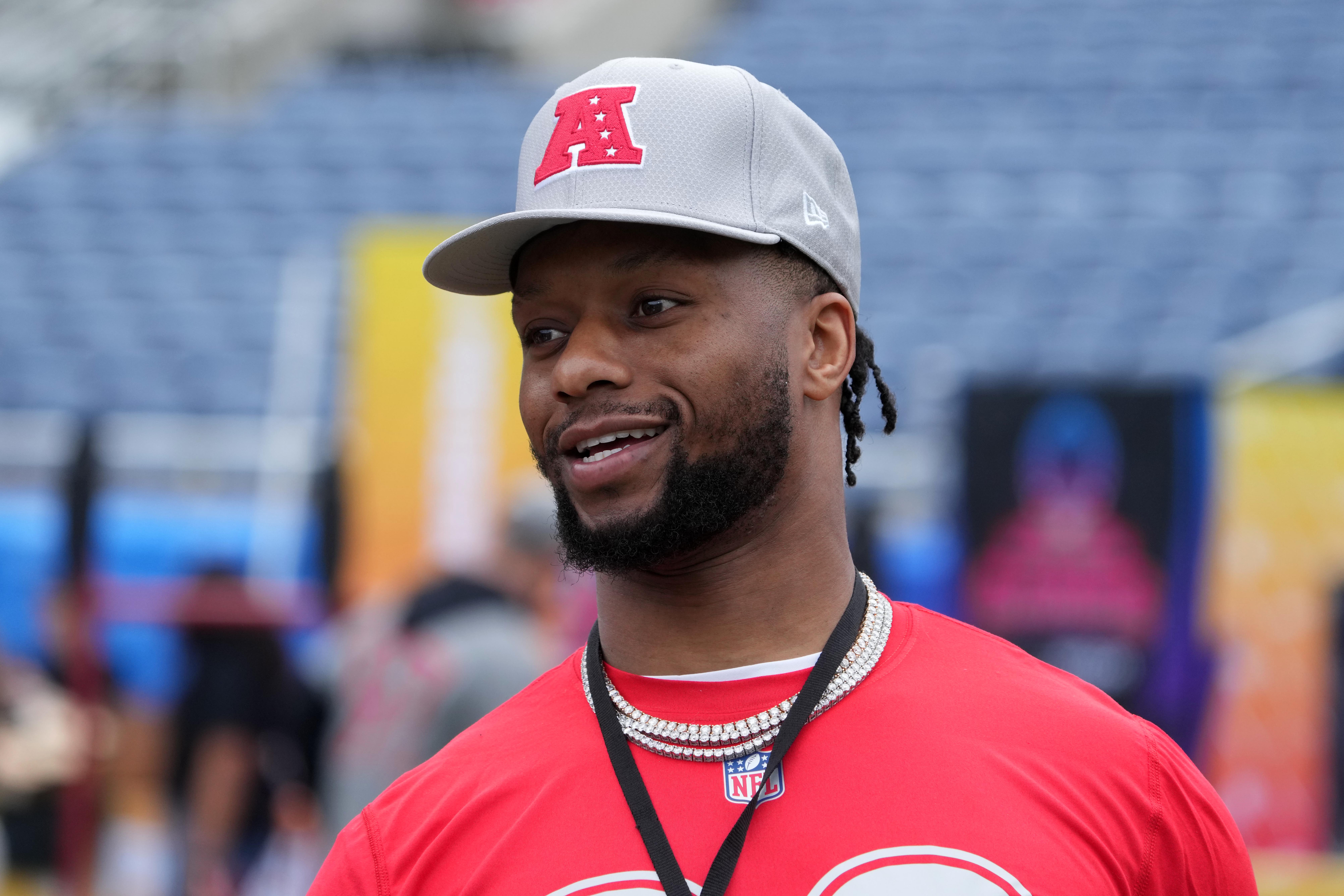 Feb 1, 2025; Orlando, FL, USA; Houston Texans running back Joe Mixon (28) during AFC Practice for the Pro Bowl Games at Camping World Stadium.