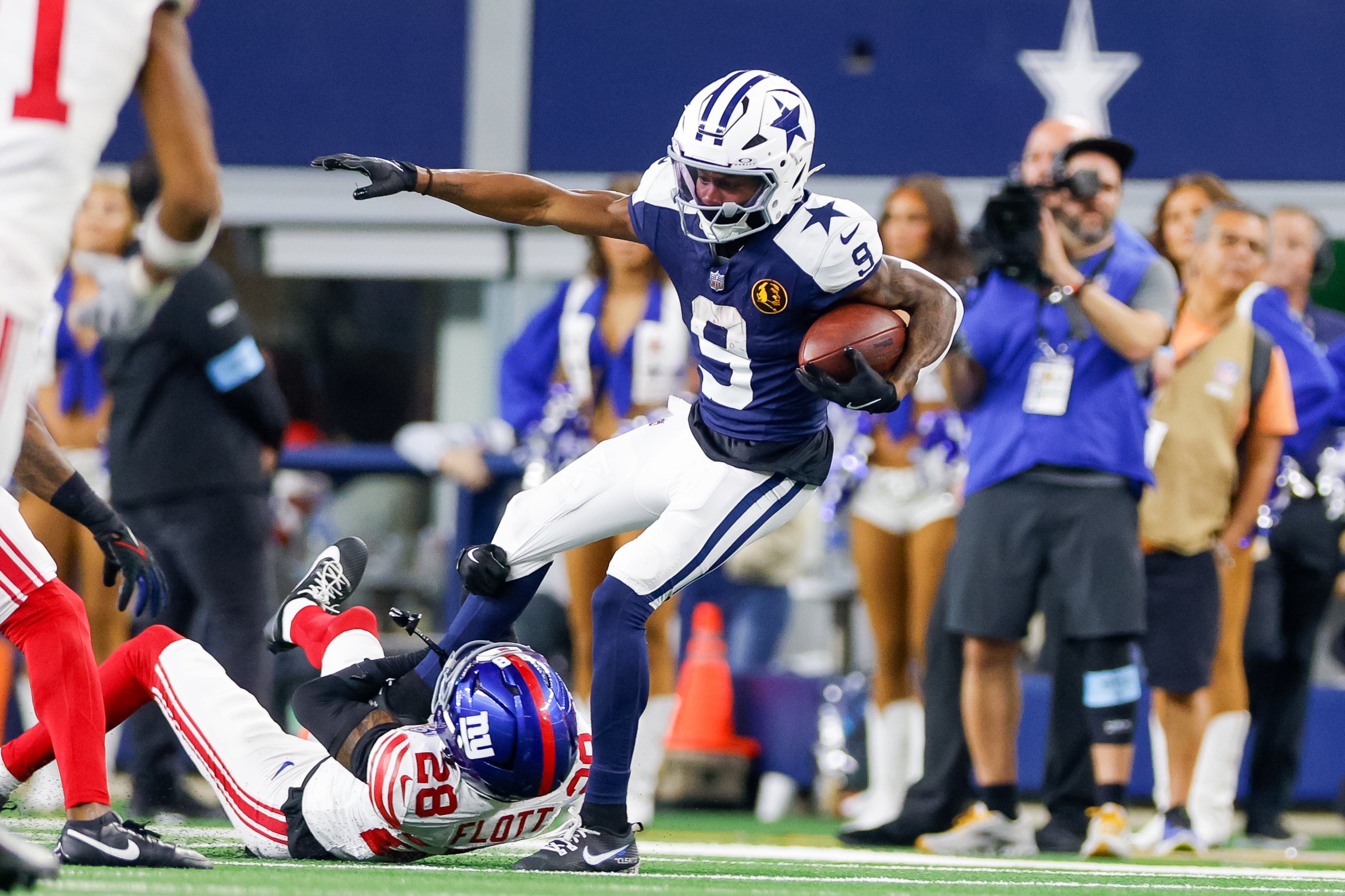 Dallas Cowboys wide receiver KaVontae Turpin (9) makes a reception during the third quarter against the New York Giants at AT&T Stadium.
