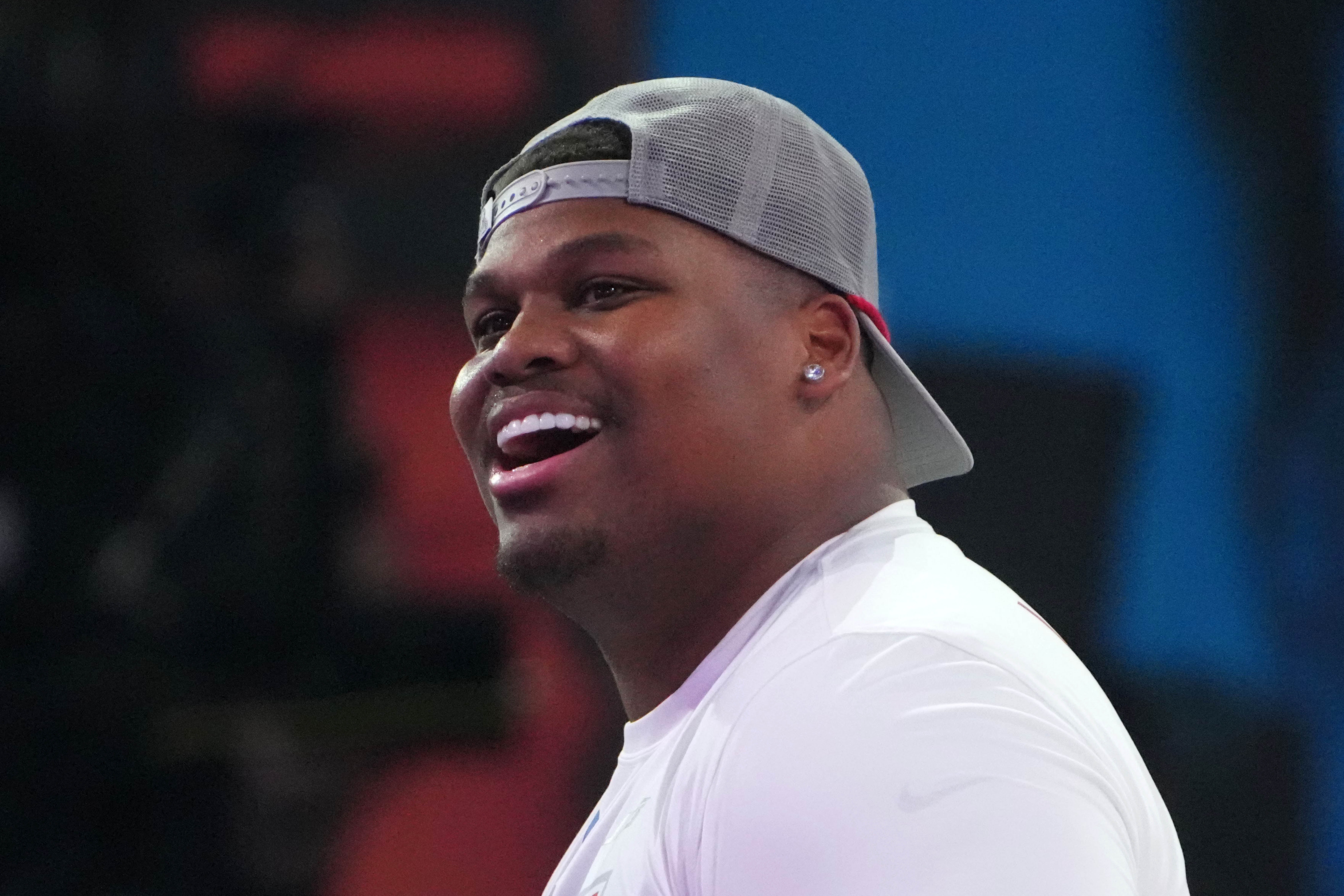AFC defensive lineman Quinnen Williams of the New York Jets (95) during the Pro Bowl Skills Challenge at Nicholson Fieldhouse.
