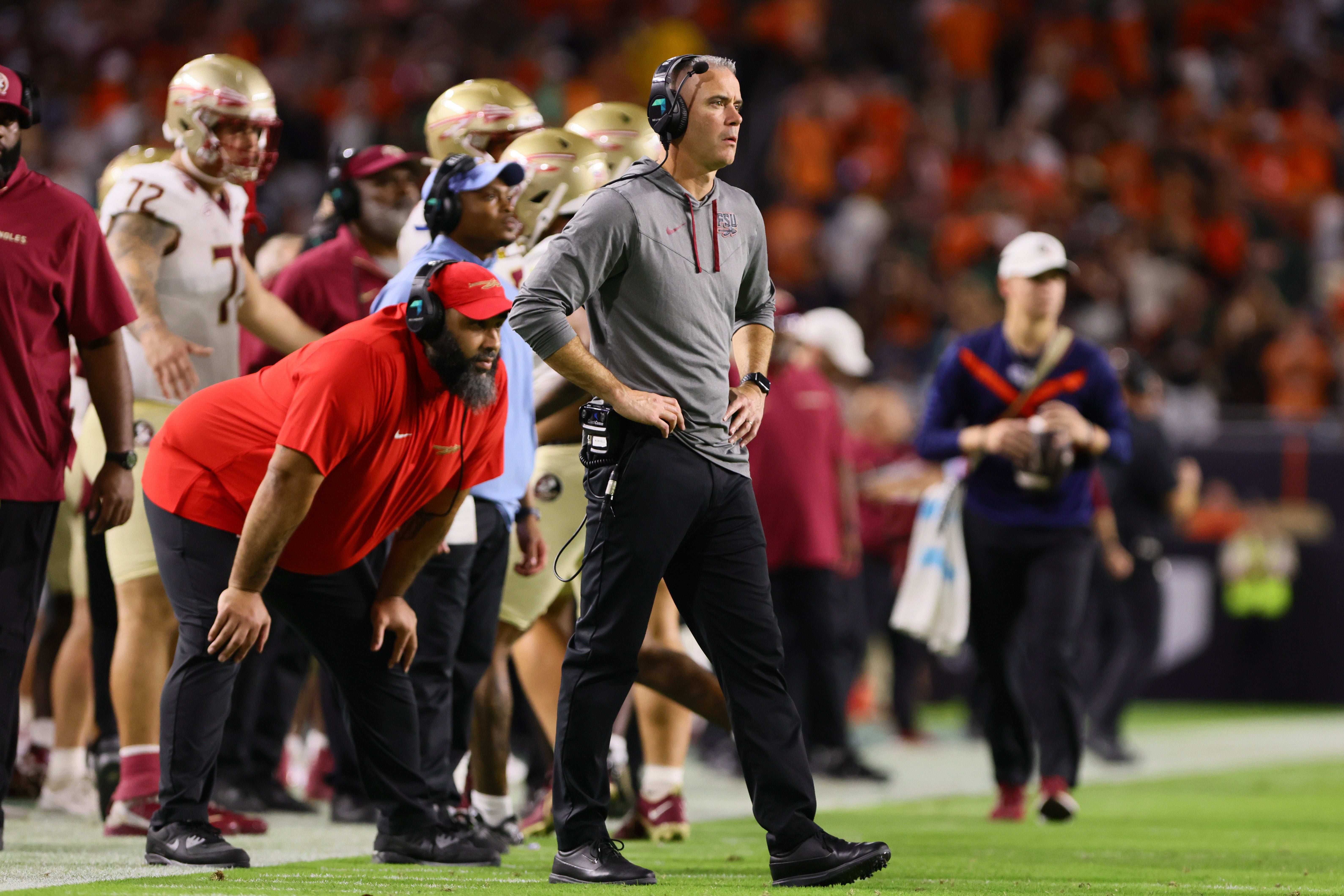 Florida State Seminoles head coach Mike Norvell