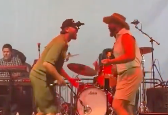 Travis and Jason Kelce at the American Century Championship.