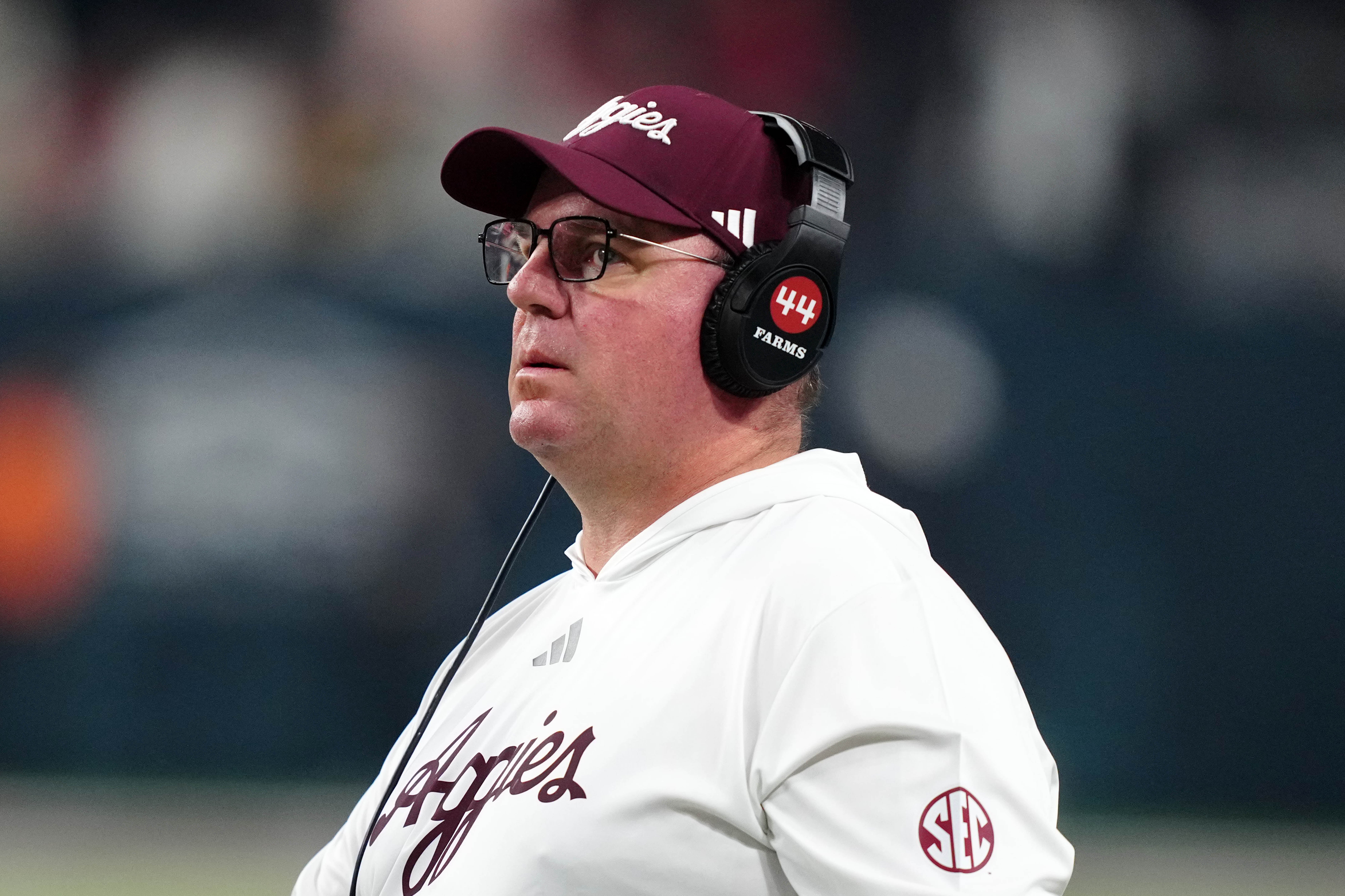 Texas A&M head coach Mike Elko