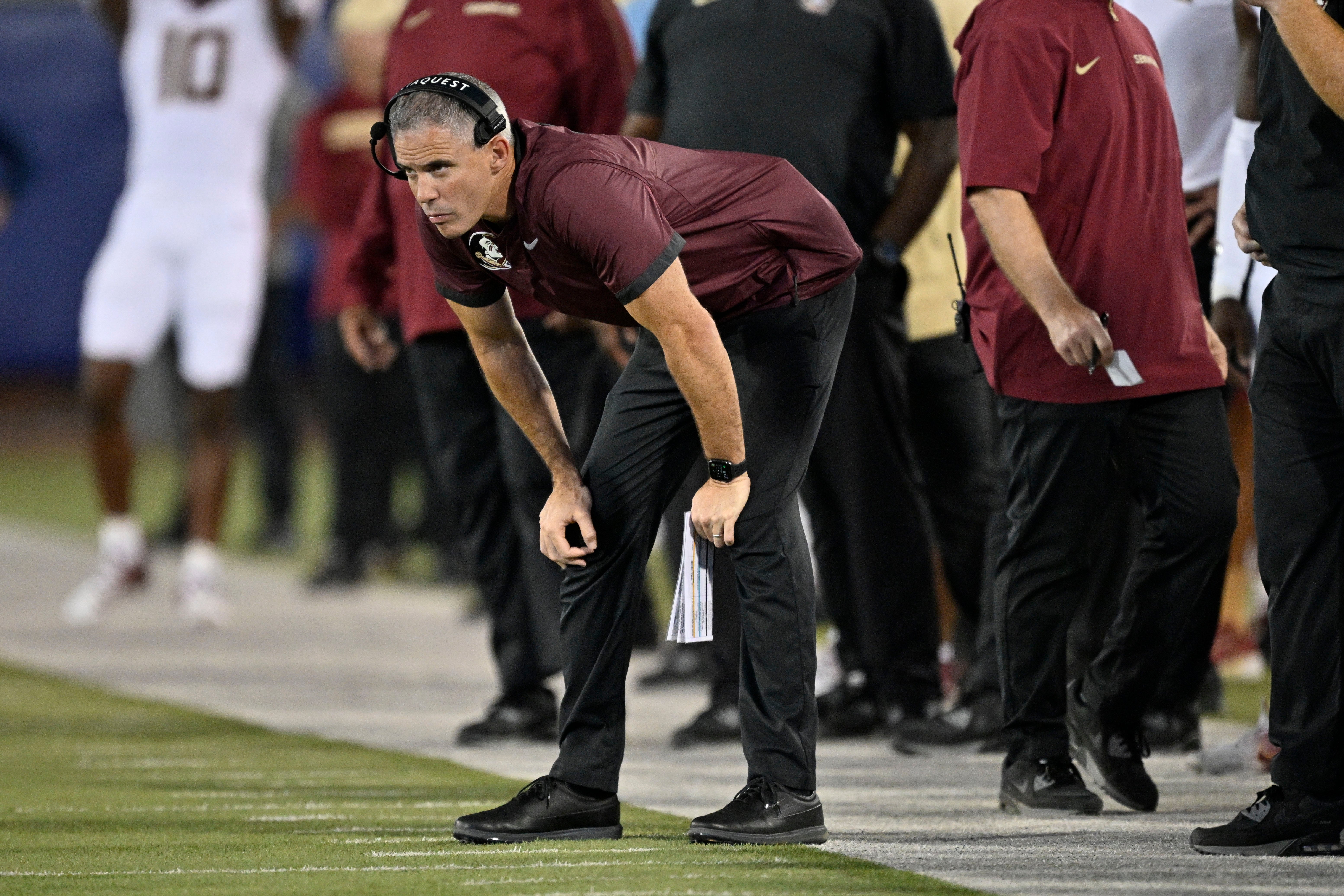 Florida State Seminoles head coach Mike Norvell