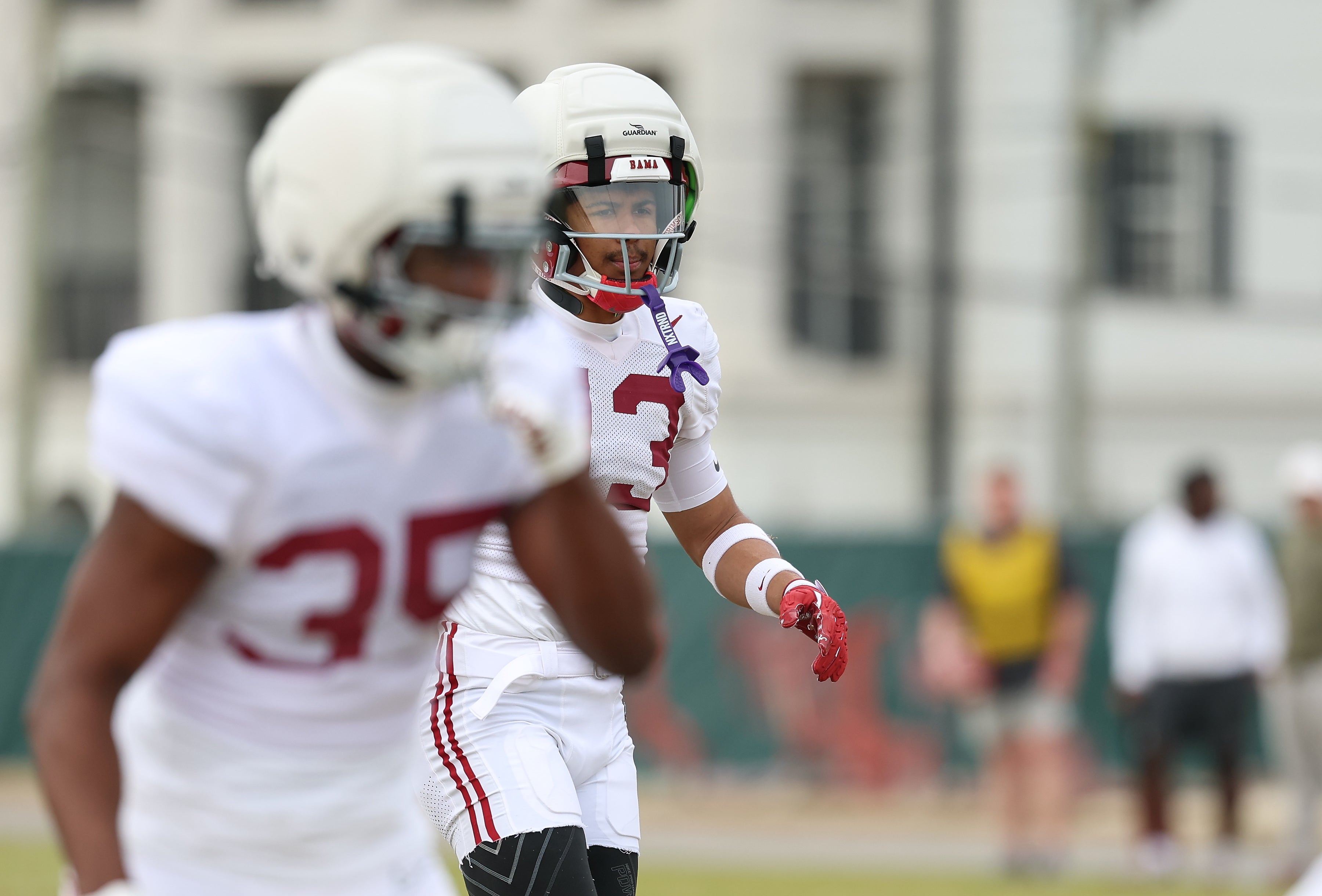 True freshman defensive back Ivan Taylor goes through spring practice for the Alabama Crimson Tide. Photo credit: Alabama Athletics