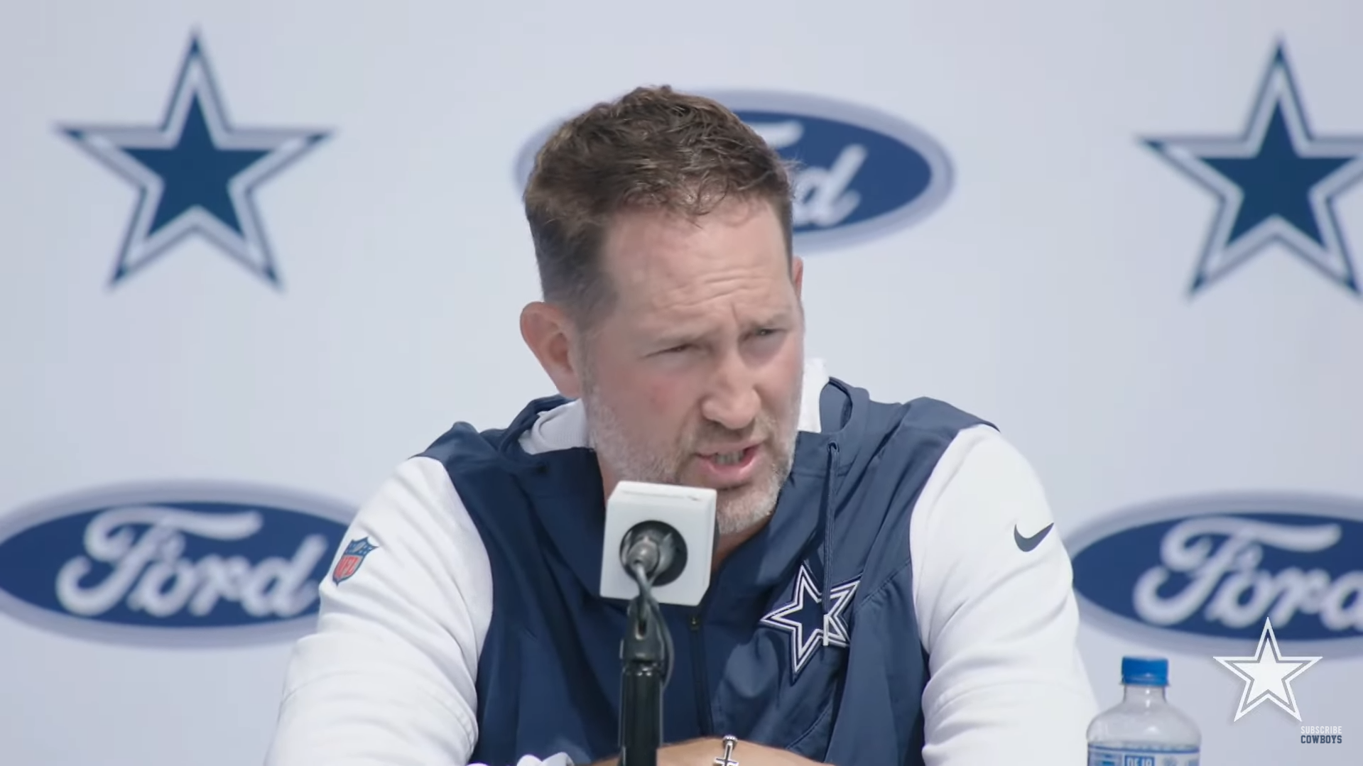 Dallas Cowboys HC Brian Schottenheimer discusses plan for facing elite defensive lines.