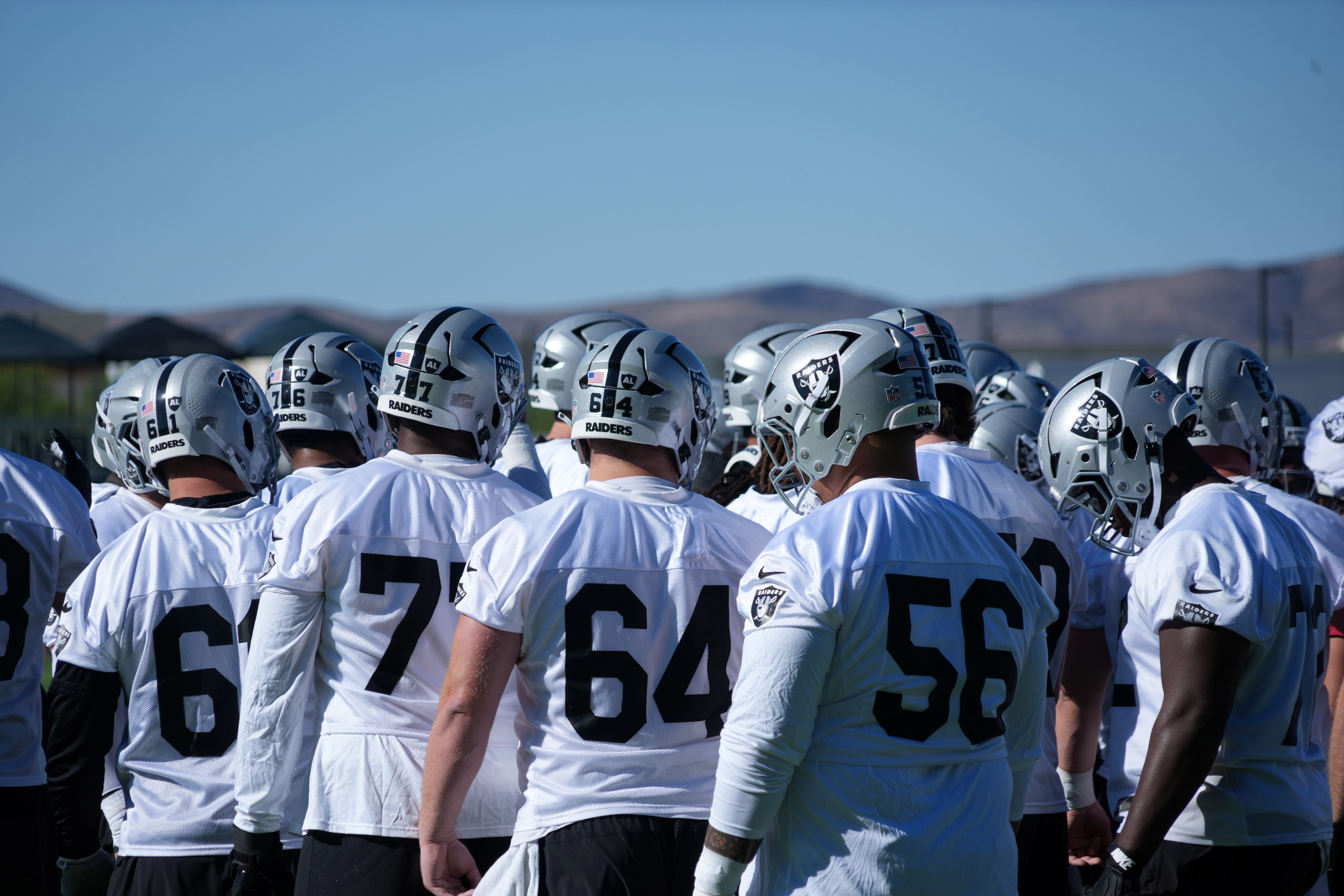 Las Vegas Raiders training camp mock game offensive line