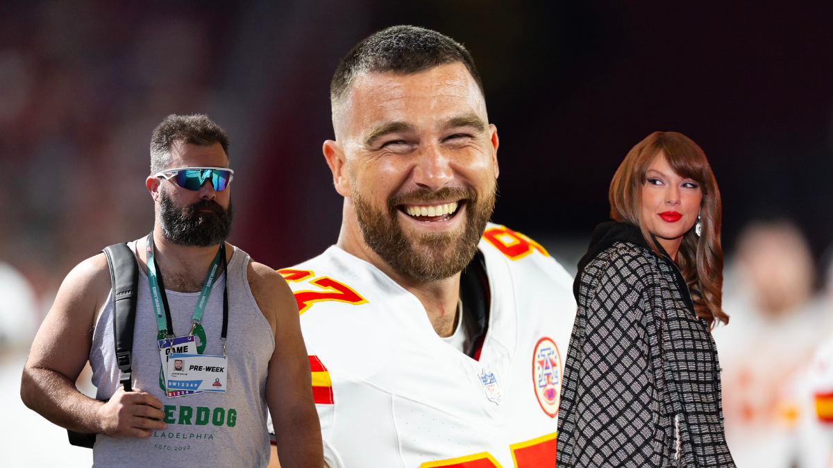 Travis Kelce, Taylor Swift, and Jason Kelce