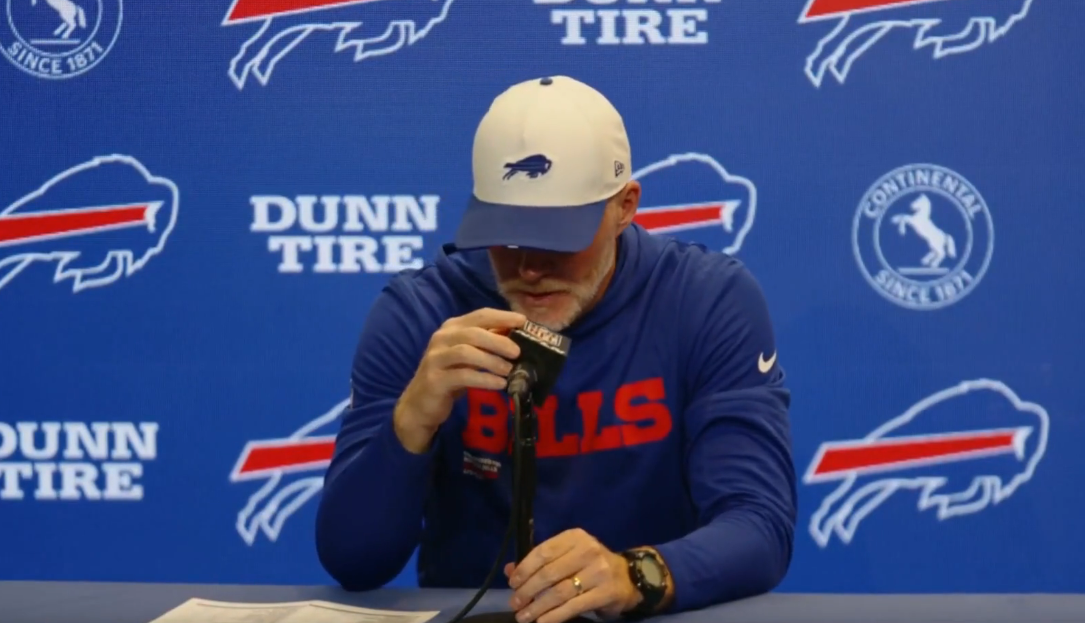 Buffalo Bills Head Coach Sean McDermott talks to the media after preseason loss to the New York Giants