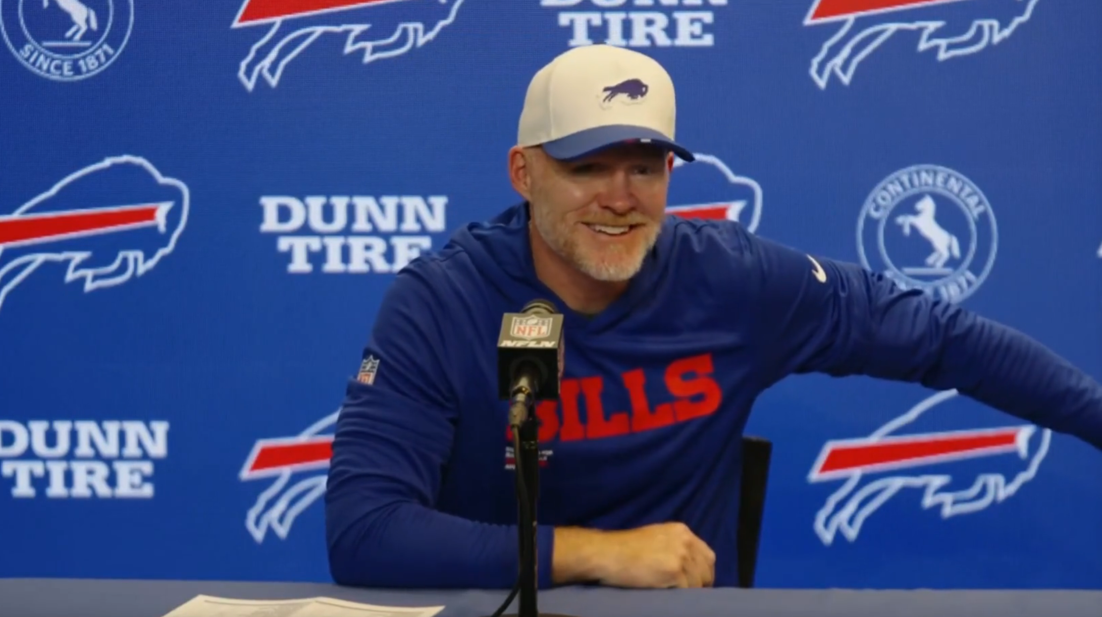Buffalo Bills Head Coach Sean McDermott speaks to the media after the team's preseason loss against the New York Giants