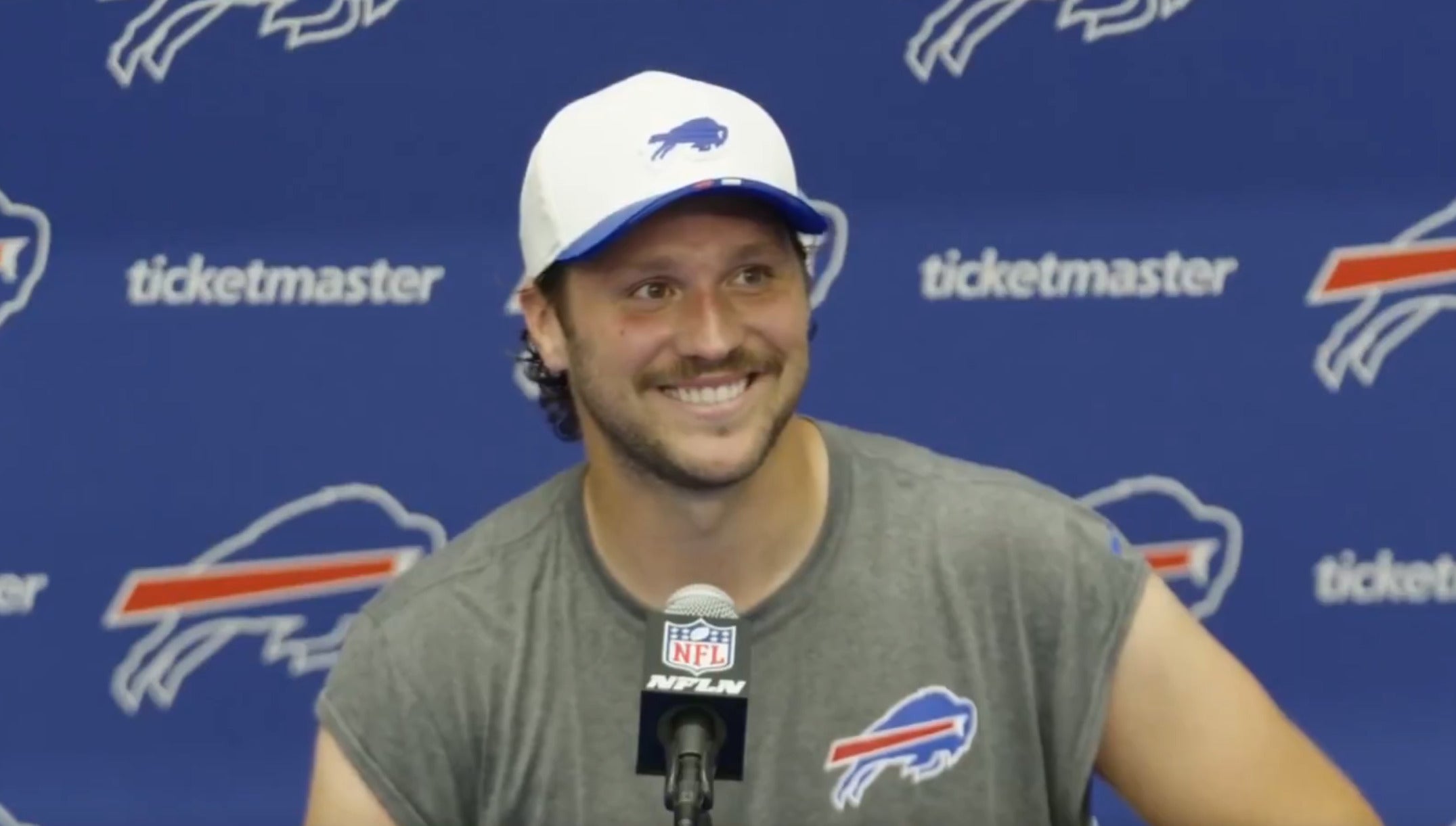 Buffalo Bills QB Josh Allen talks about his induction into the Wyoming University Athletics Hall of Fame after practice