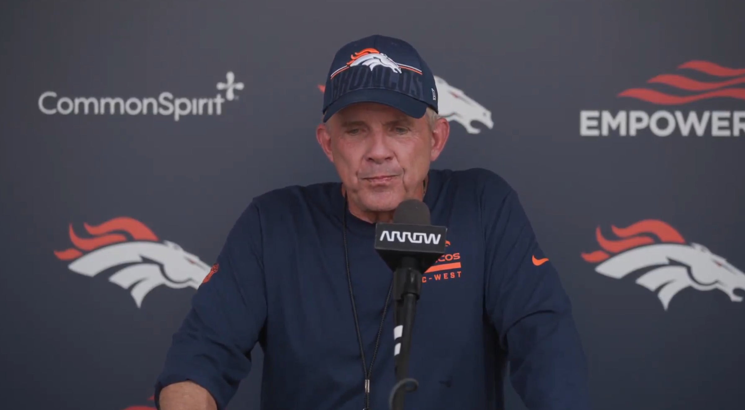 Denver Broncos head coach Sean Payton opens up to the media after joint practice with the Arizona Cardinals