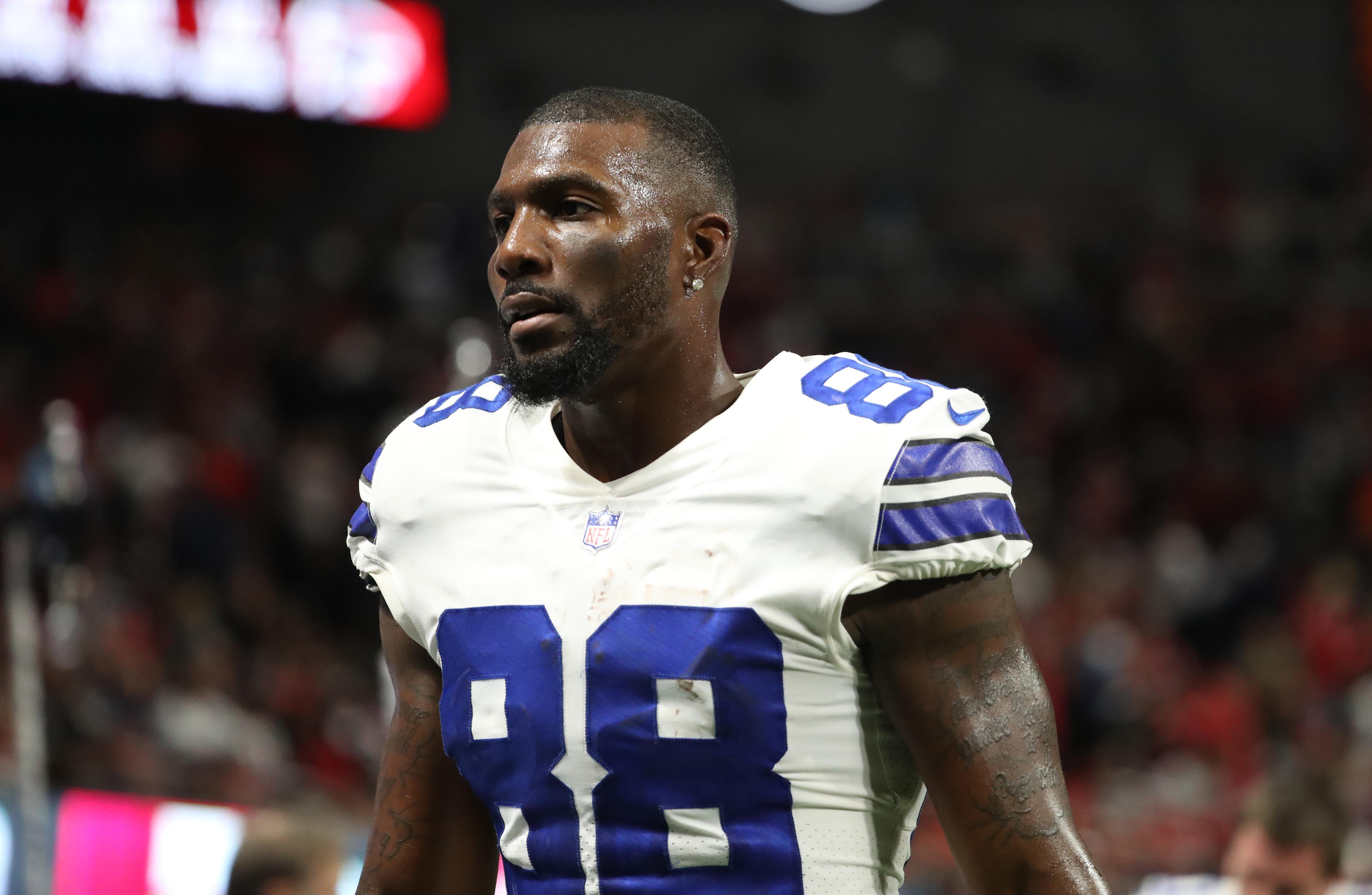 Nov 12, 2017; Atlanta, GA, USA; Dallas Cowboys wide receiver Dez Bryant (88) on the sideline in the fourth quarter against the Atlanta Falcons at Mercedes-Benz Stadium.