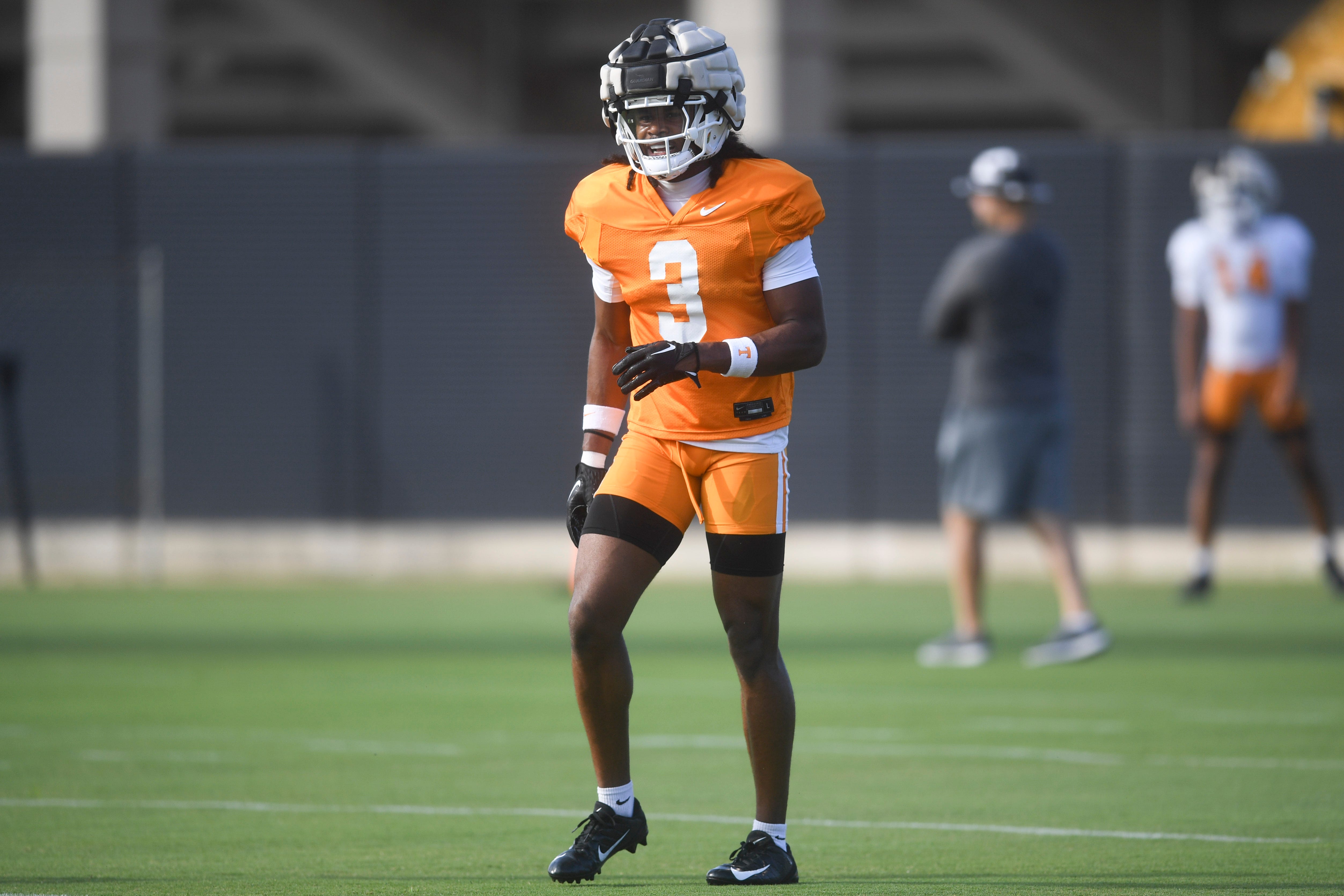 Tennessee’s Jermod McCoy (3) during a fall Tennessee football practice, in Knoxville, Tenn., Thursday, Aug. 8, 2024.