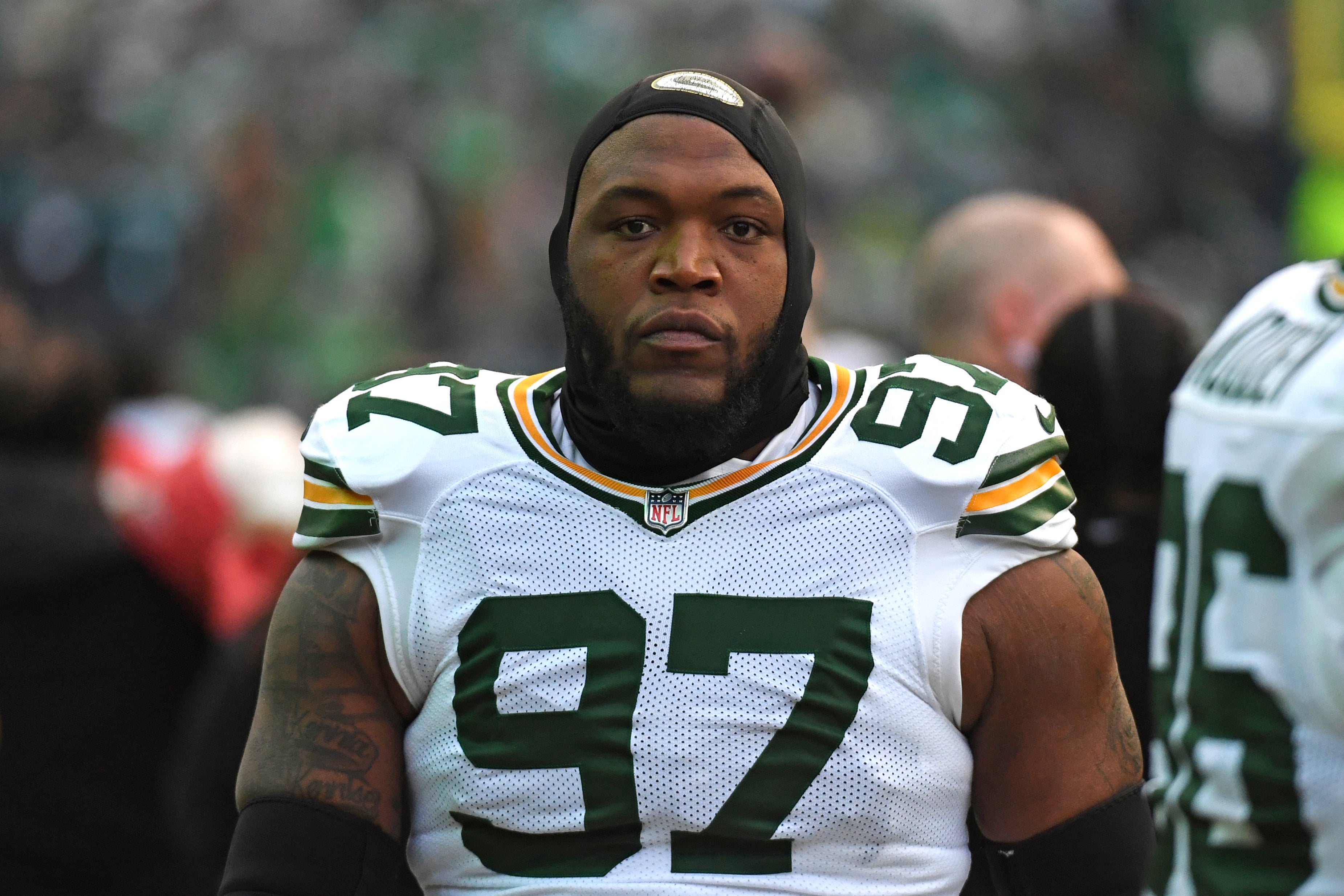 Jan 12, 2025; Philadelphia, Pennsylvania, USA; Green Bay Packers defensive tackle Kenny Clark (97) against the Philadelphia Eagles in an NFC wild card game at Lincoln Financial Field.