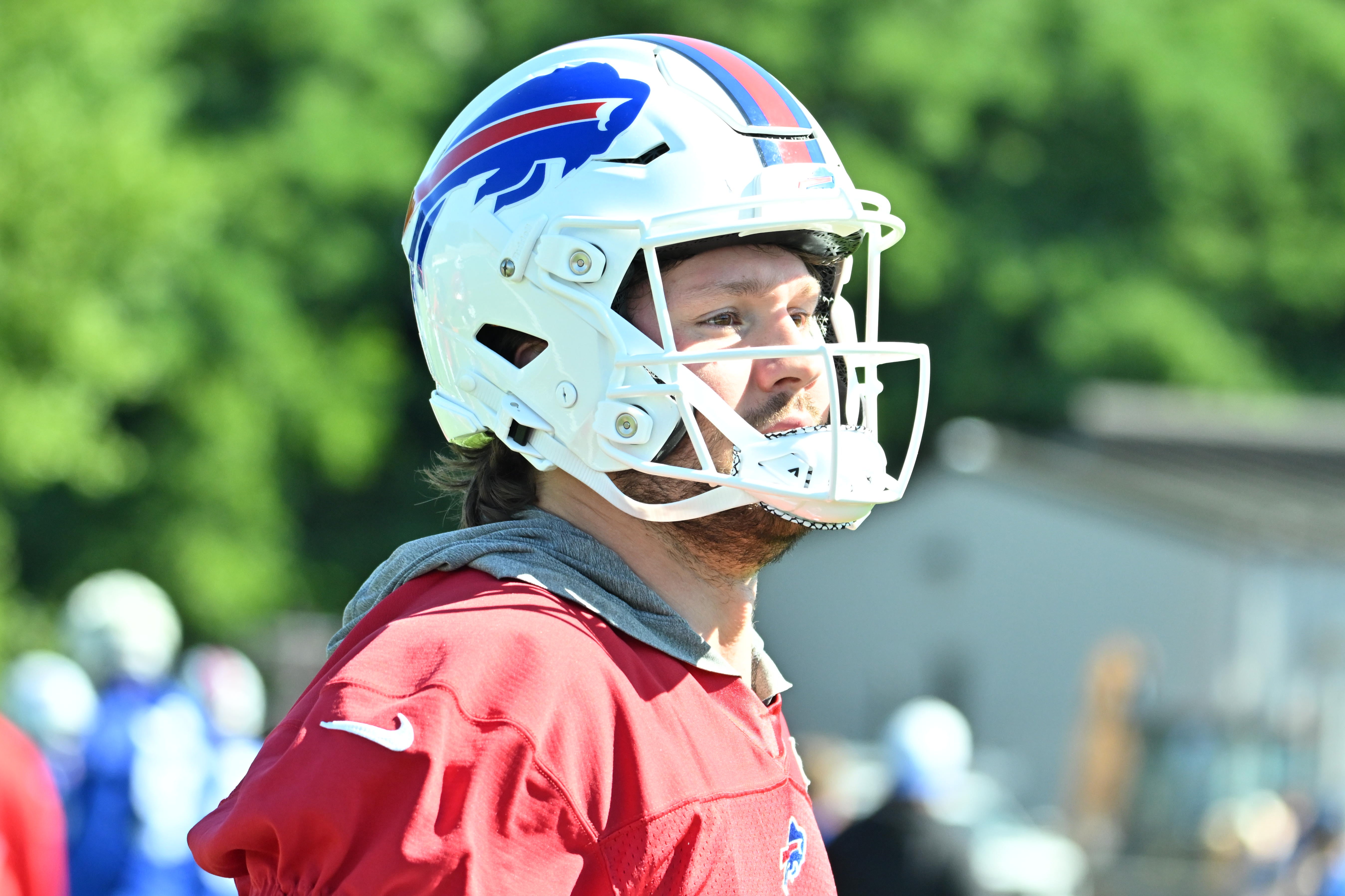 Buffalo Bills QB Josh Allen at training camp practice at St John Fisher University