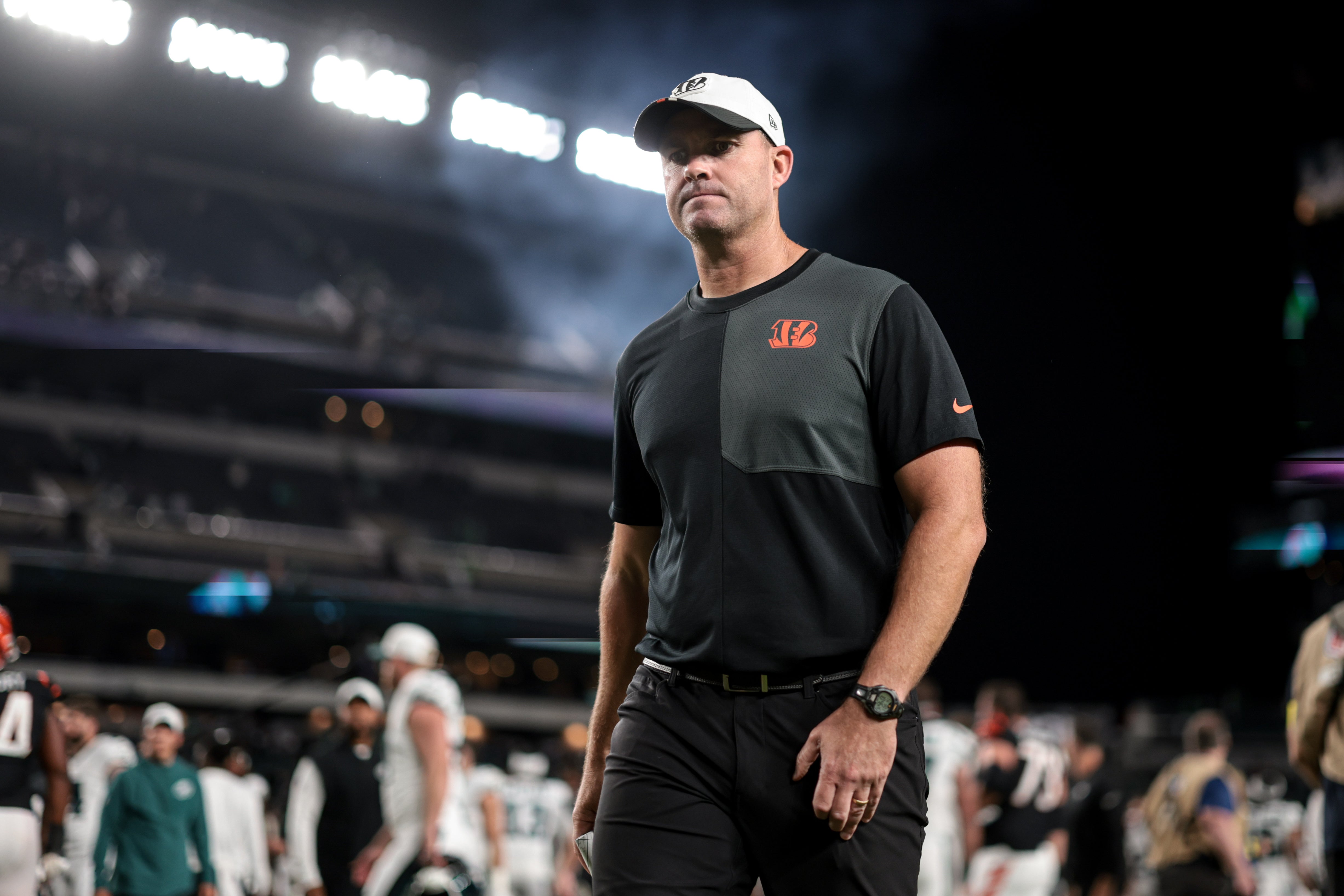 Aug 7, 2025; Philadelphia, Pennsylvania, USA; Cincinnati Bengals head coach Zac Taylor after a game against the Philadelphia Eagles at Lincoln Financial Field.