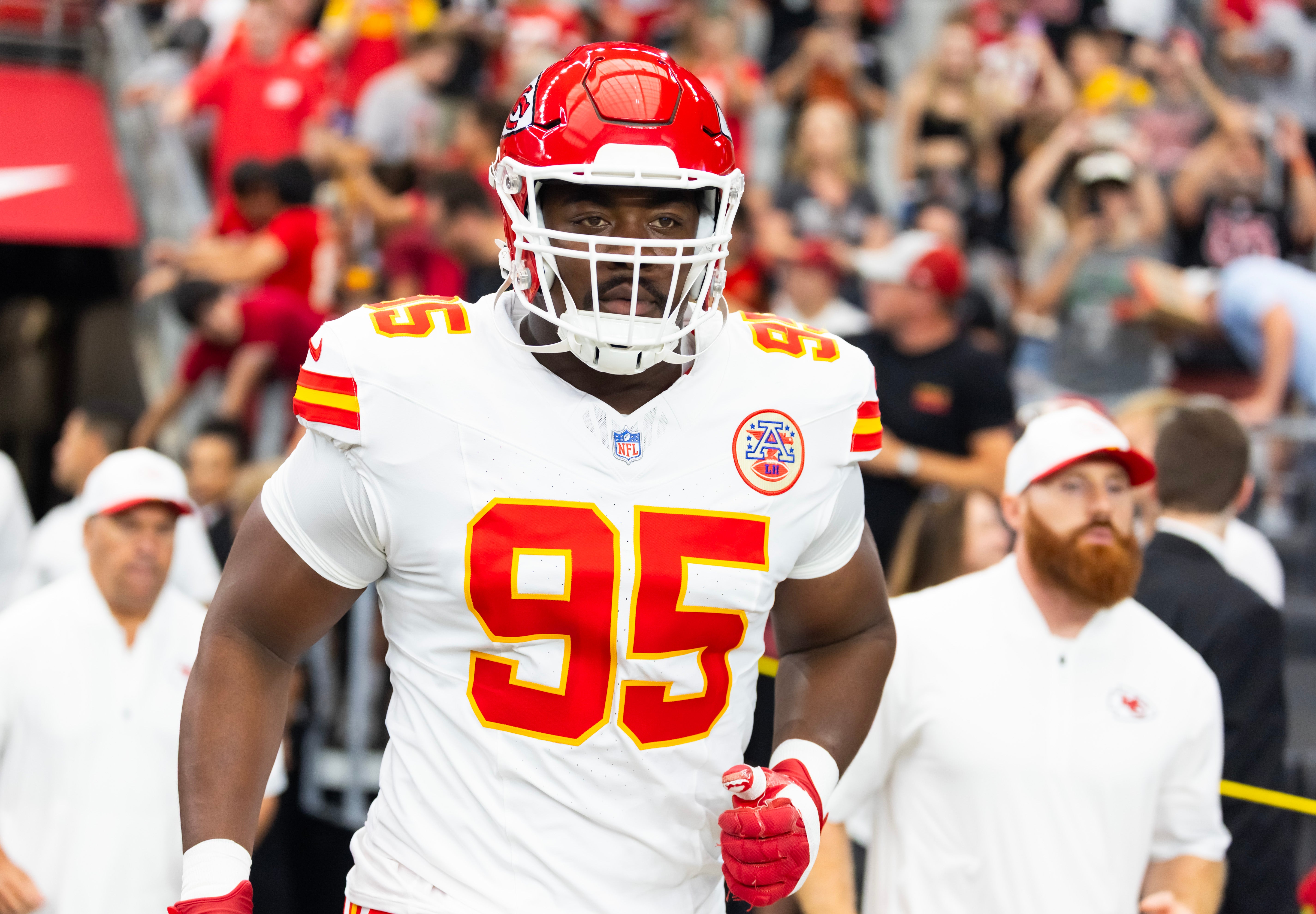 Kansas City Chiefs defensive tackle Chris Jones (95) against the Arizona Cardinals during a preseason NFL game