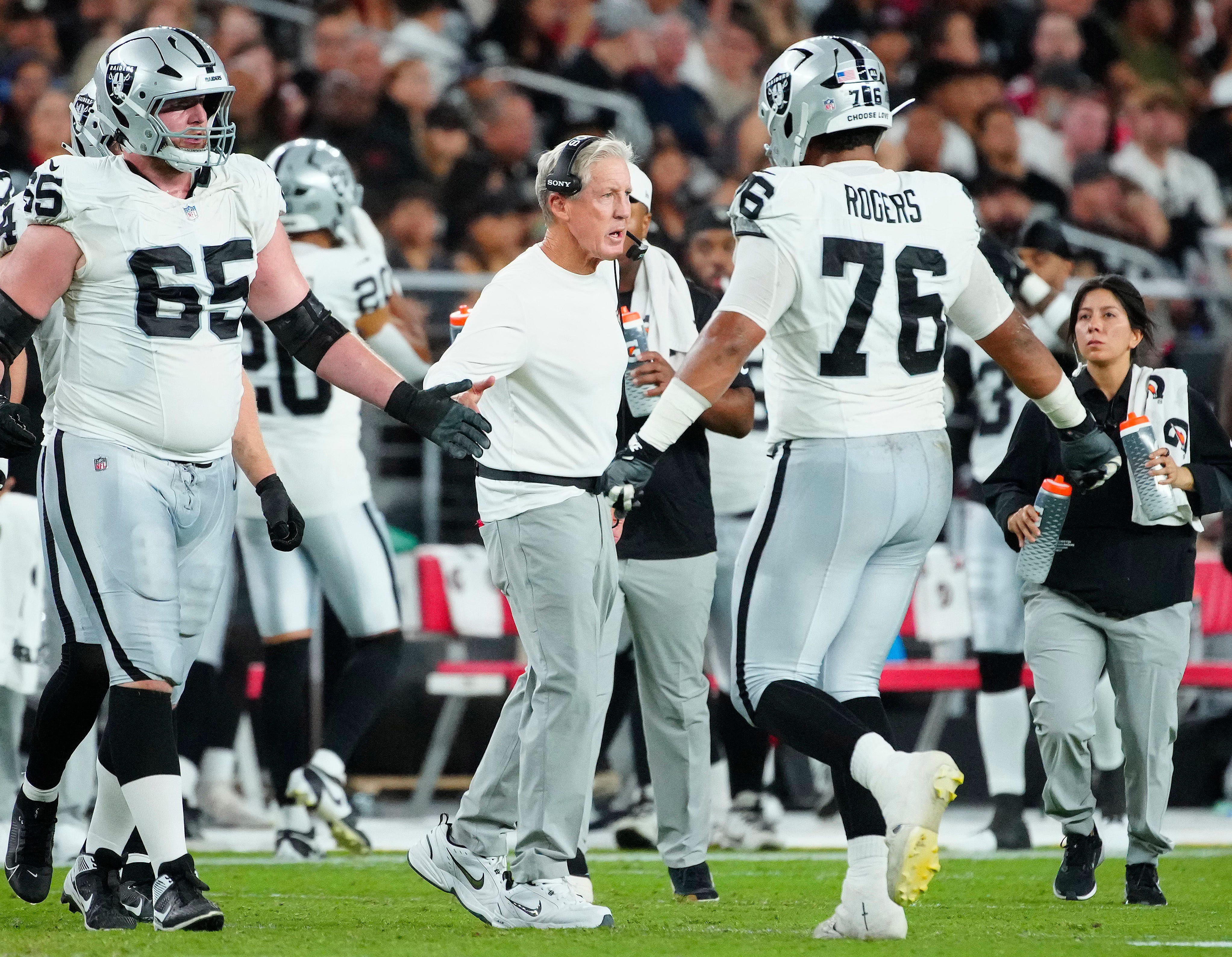 Las Vegas Raiders head coach Pete Carroll